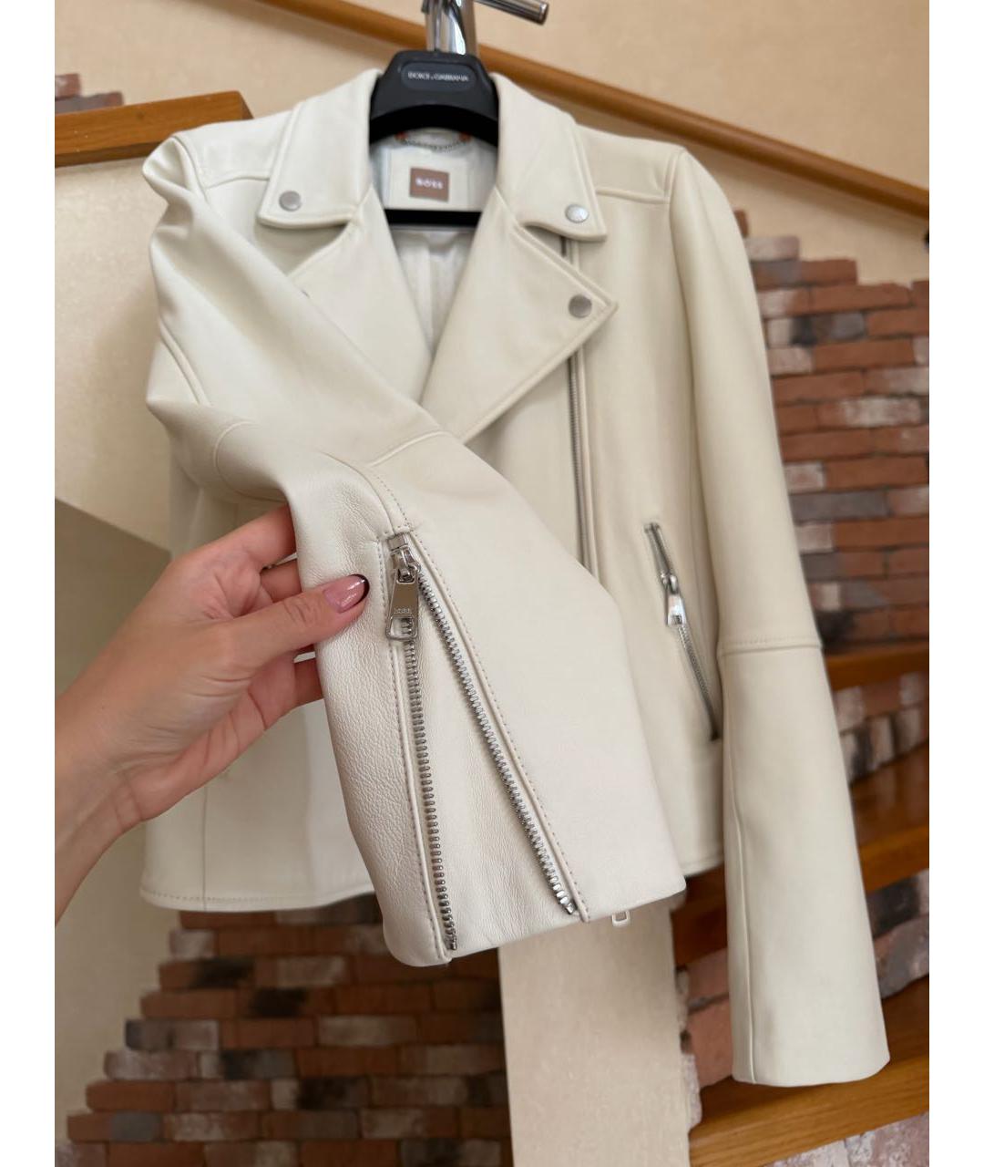 HUGO BOSS Бежевая кожаная куртка, фото 4