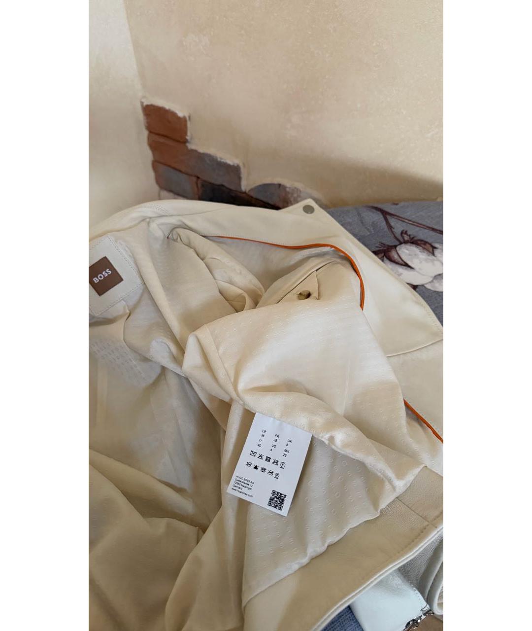 HUGO BOSS Бежевая кожаная куртка, фото 7