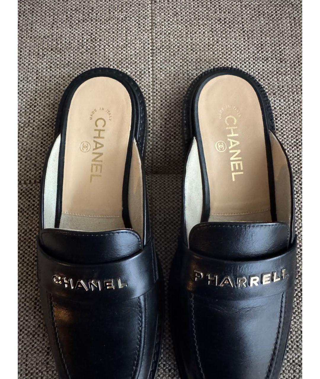 CHANEL Черные кожаные мюли, фото 6
