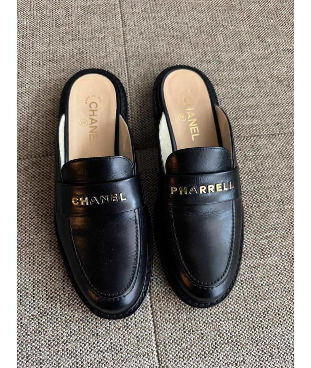 CHANEL Черные кожаные мюли, фото 5