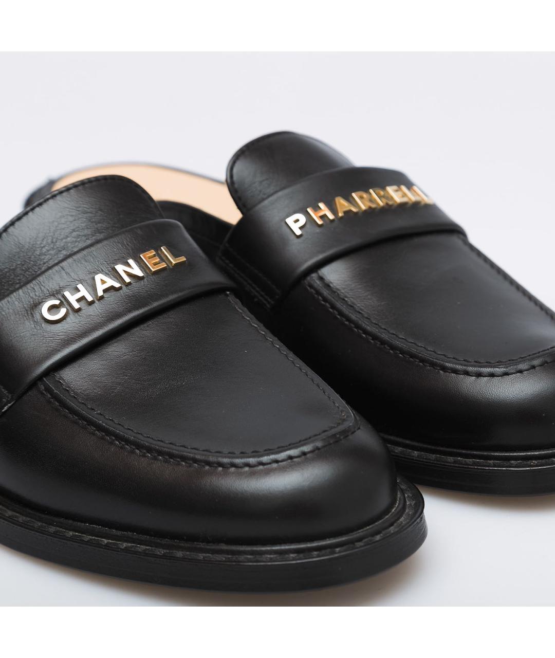 CHANEL Черные кожаные мюли, фото 4
