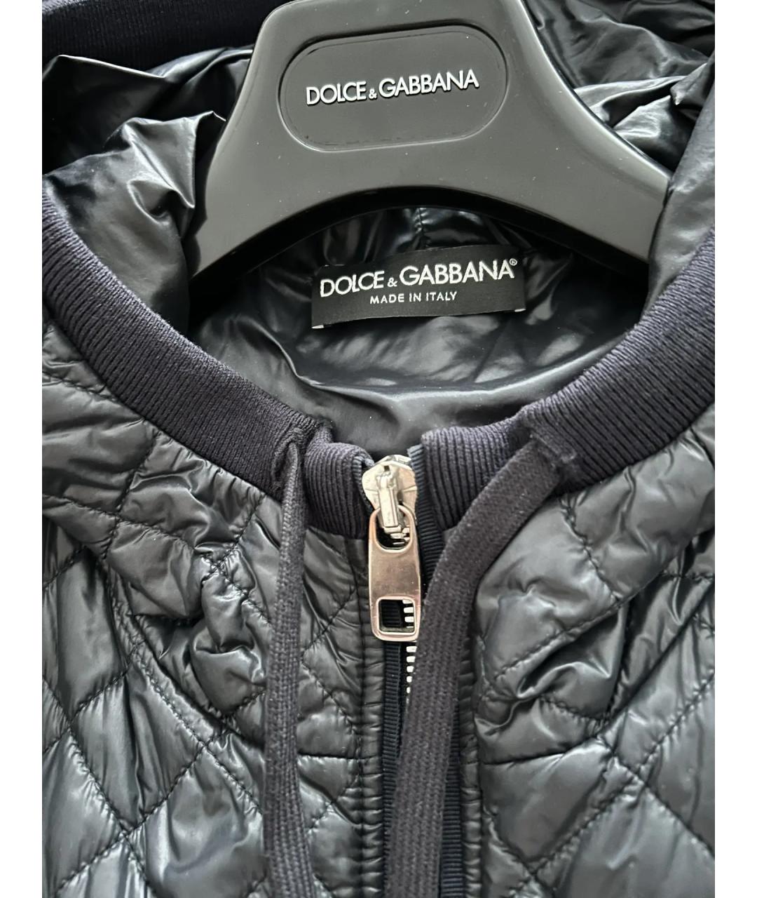 DOLCE&GABBANA Темно-синяя полиамидовая куртка, фото 3