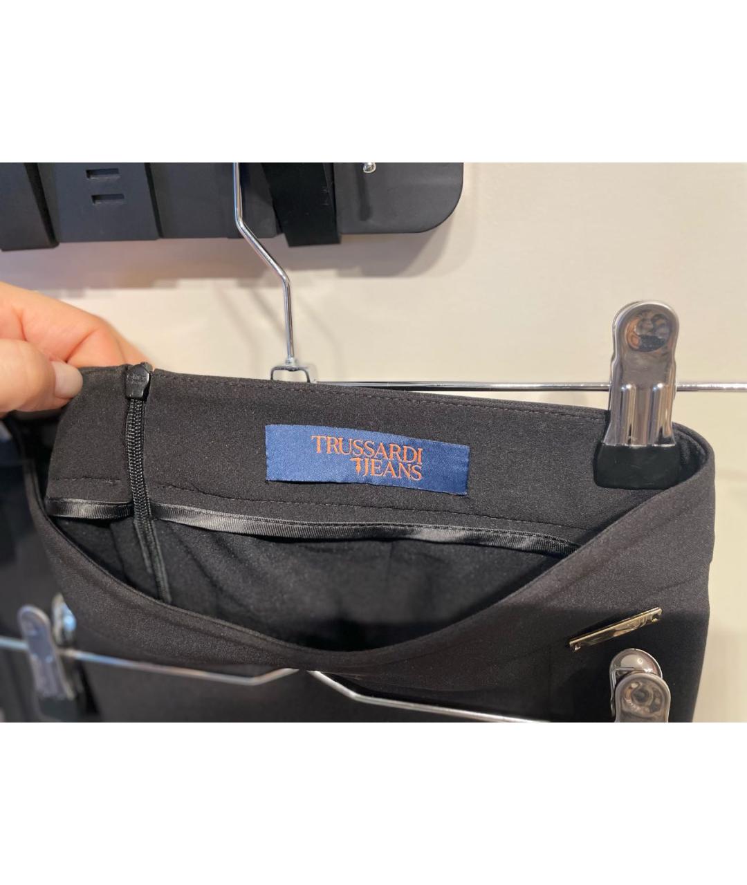 TRUSSARDI JEANS Черная вискозная юбка миди, фото 3