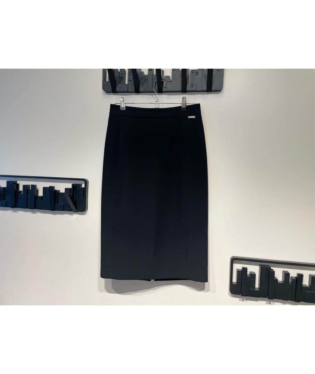 TRUSSARDI JEANS Черная вискозная юбка миди, фото 5