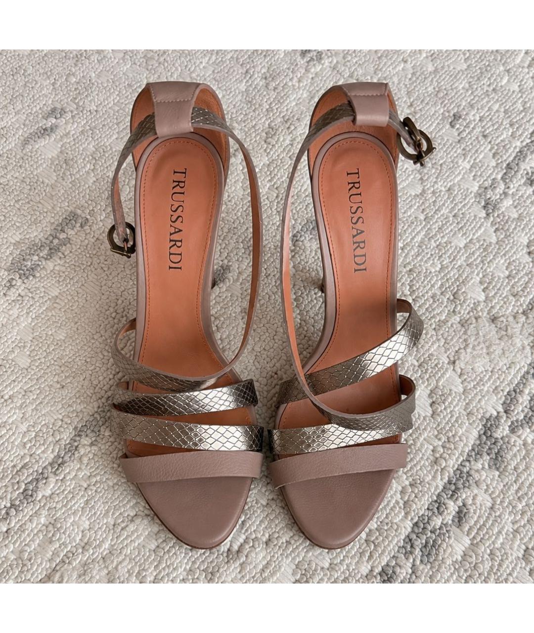 TRUSSARDI Коричневые кожаные босоножки, фото 2
