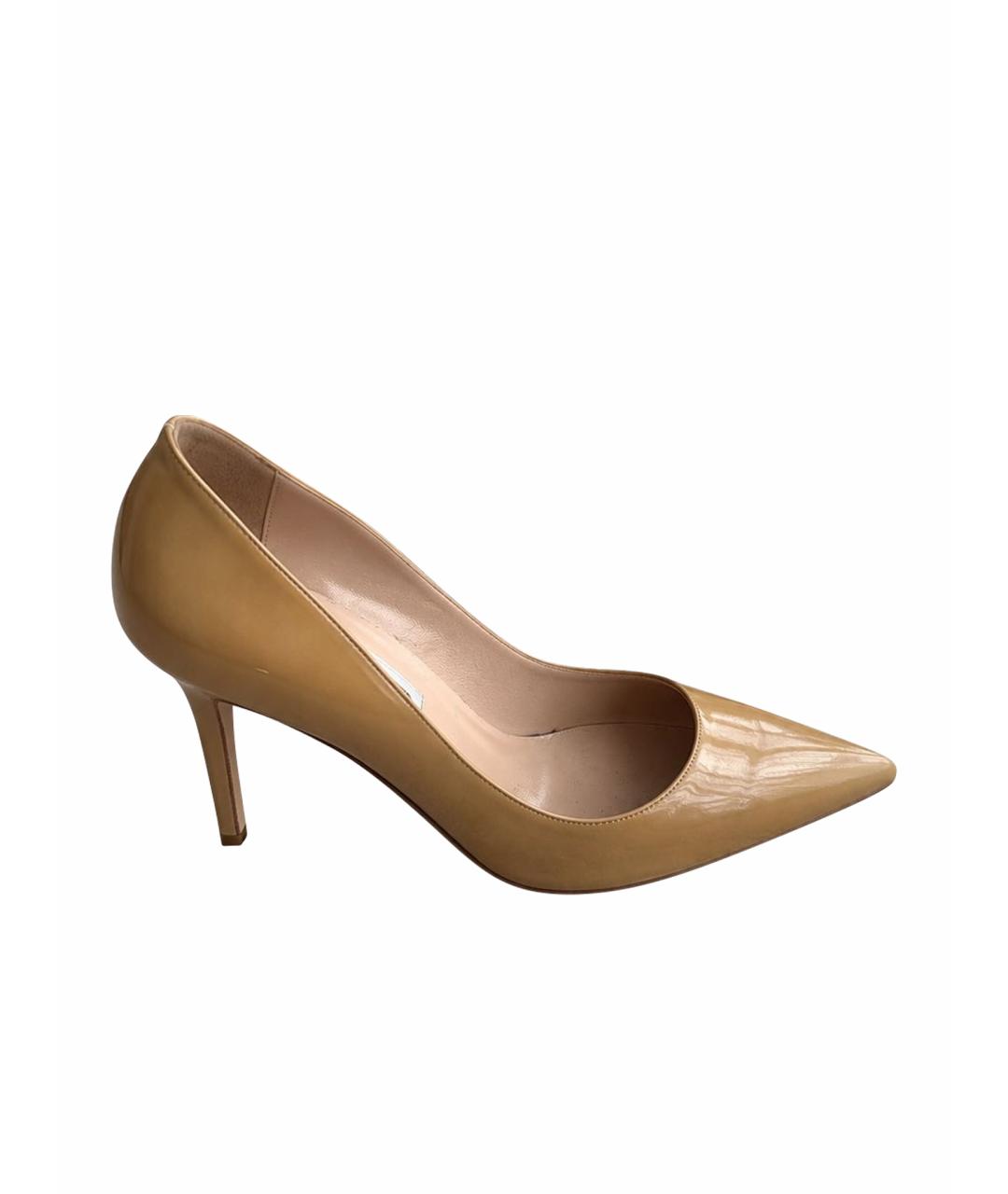 MANOLO BLAHNIK Бежевые туфли из лакированной кожи, фото 6