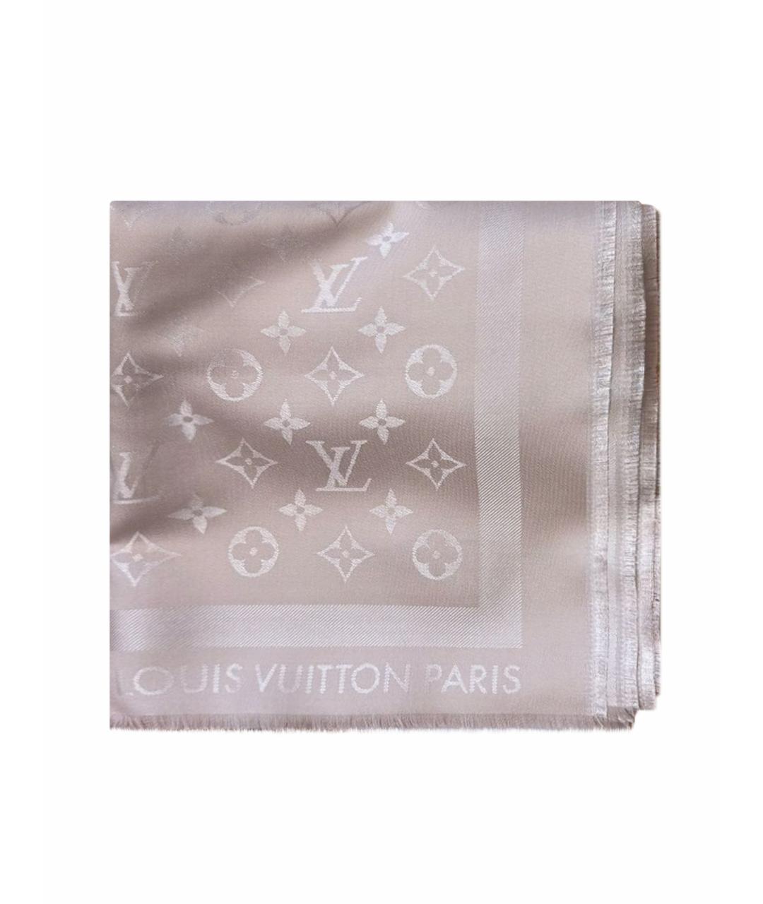 LOUIS VUITTON Бежевый шерстяной платок, фото 1