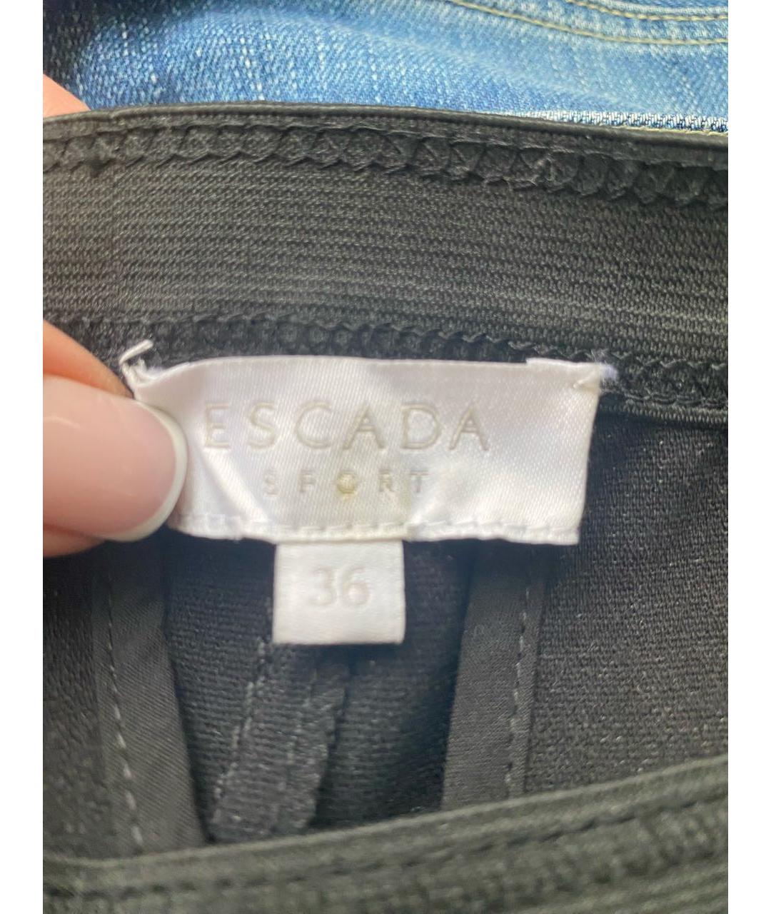ESCADA Черные кожаные брюки узкие, фото 4