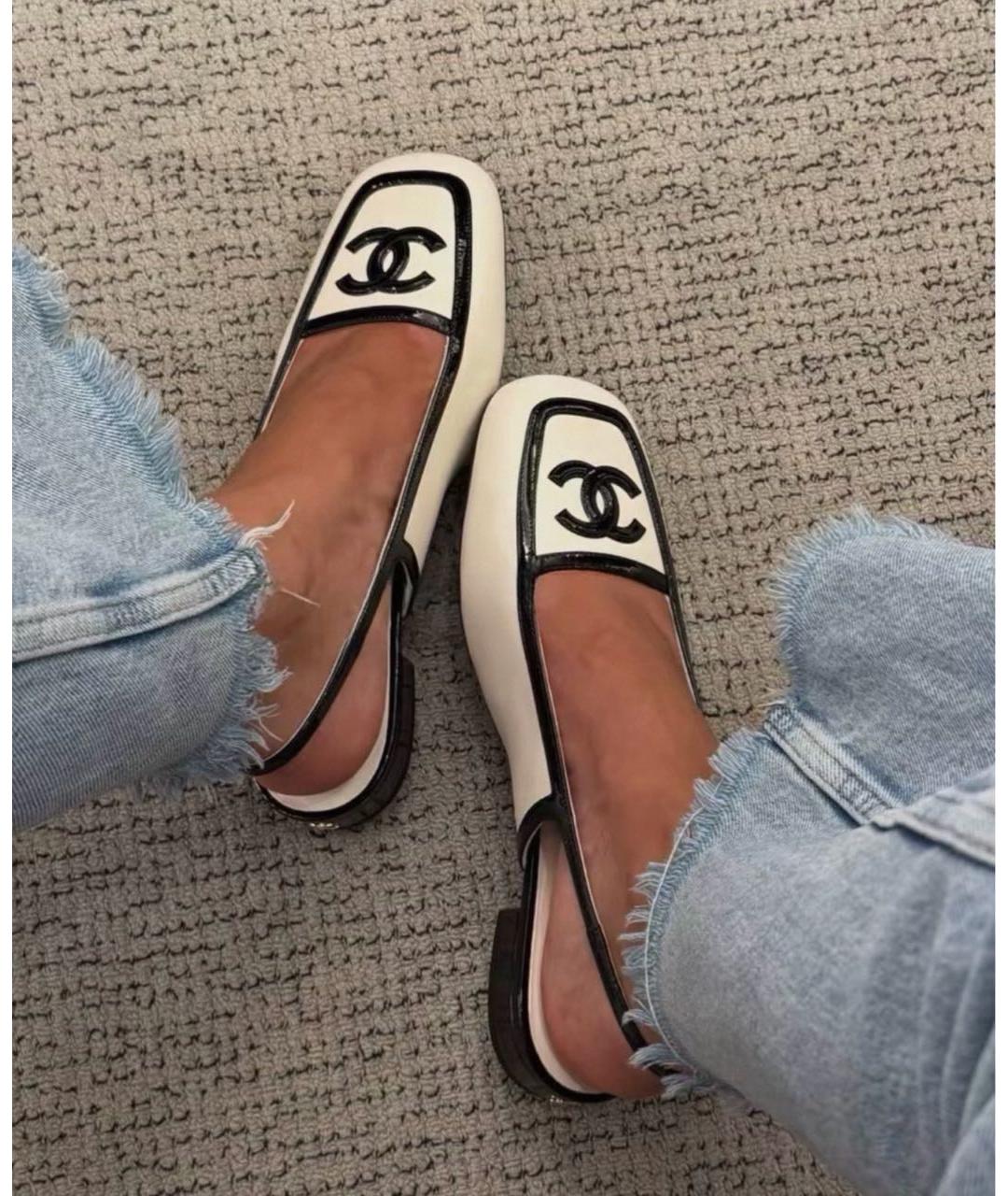 CHANEL Белые кожаные туфли, фото 2