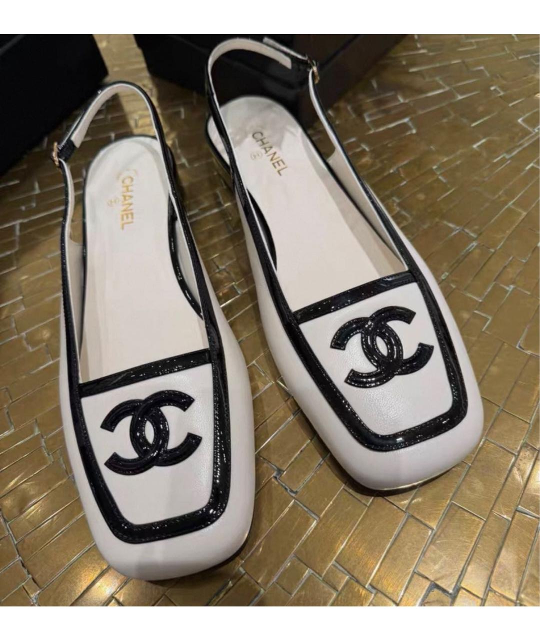 CHANEL Белые кожаные туфли, фото 3