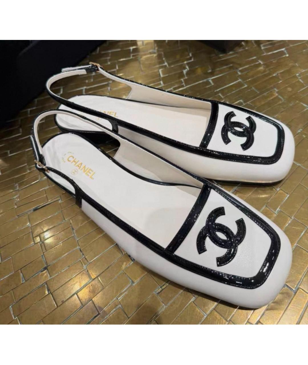 CHANEL Белые кожаные туфли, фото 5