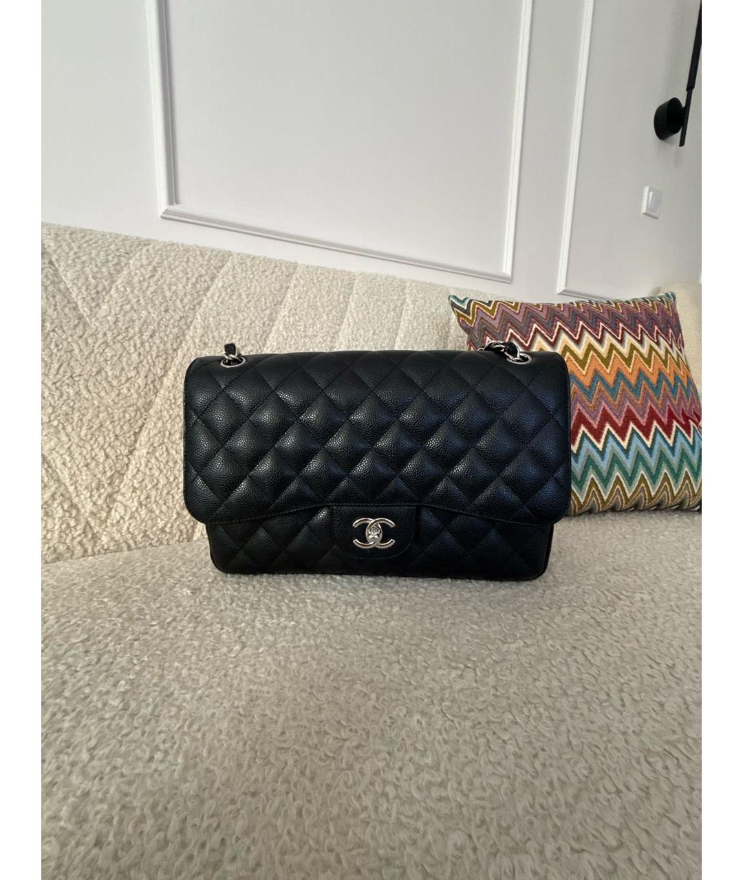 CHANEL Черная кожаная сумка через плечо, фото 8