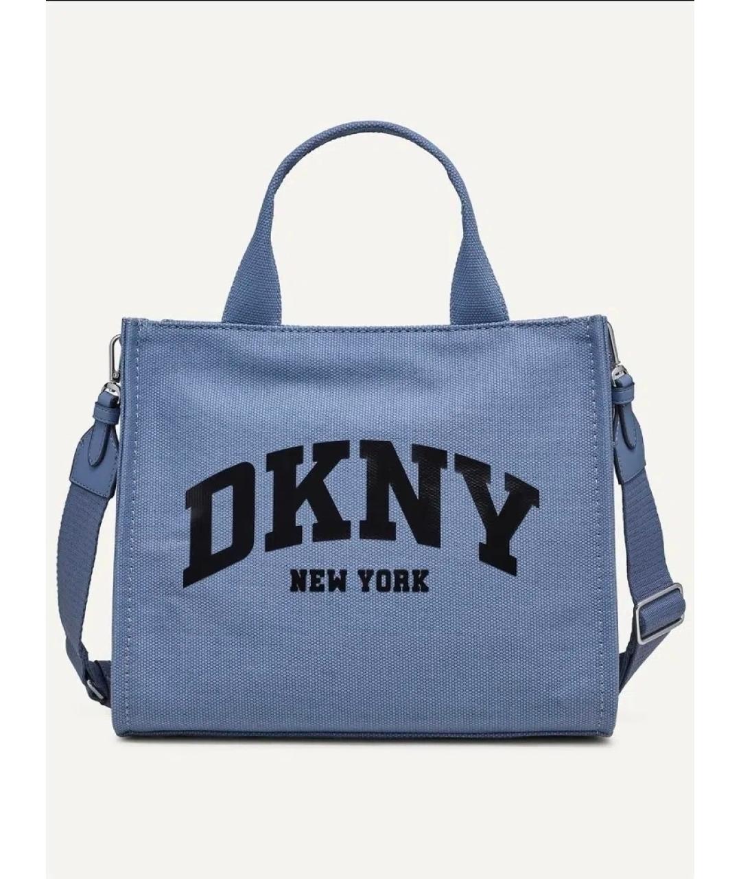 DKNY Синяя хлопковая сумка тоут, фото 8