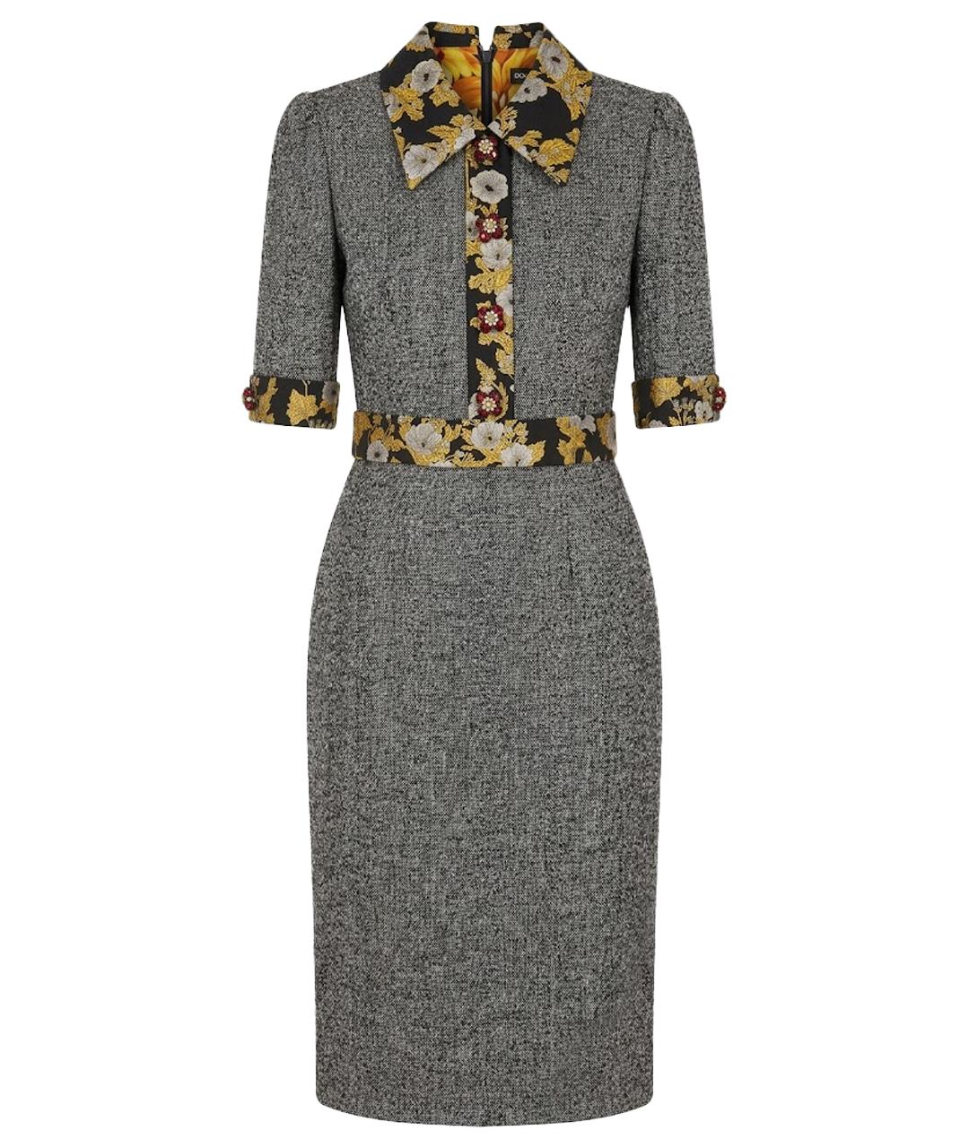 DOLCE&GABBANA Серое шерстяное вечернее платье, фото 1
