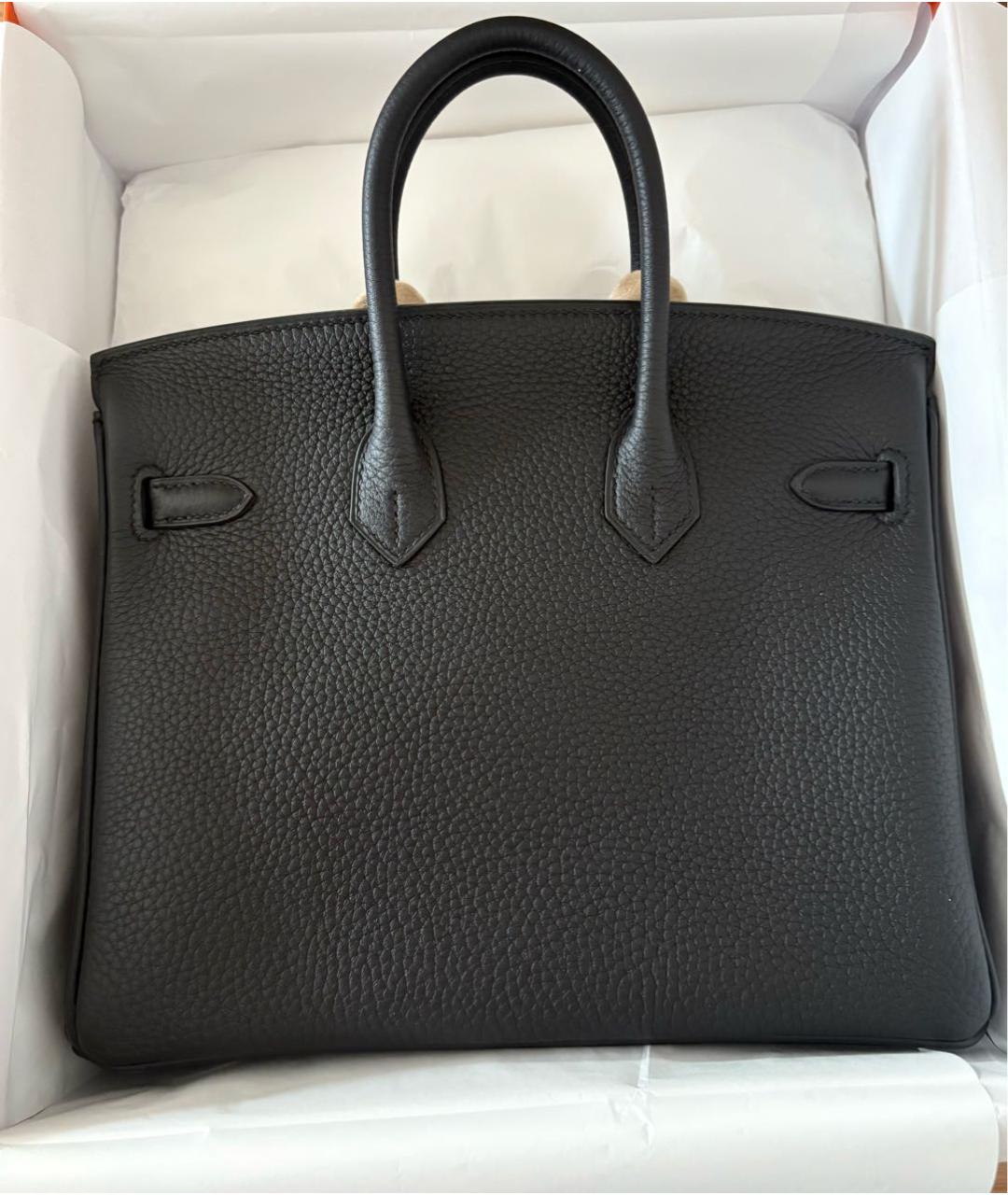 HERMES Черная кожаная сумка с короткими ручками, фото 2