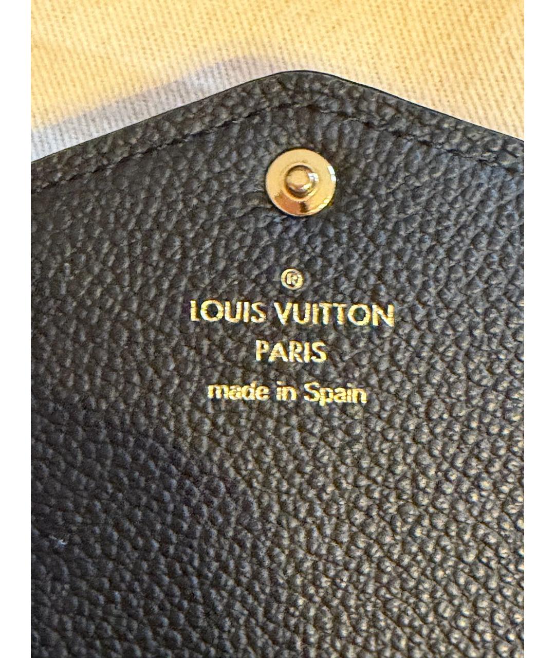 LOUIS VUITTON Черный кожаный кошелек, фото 5