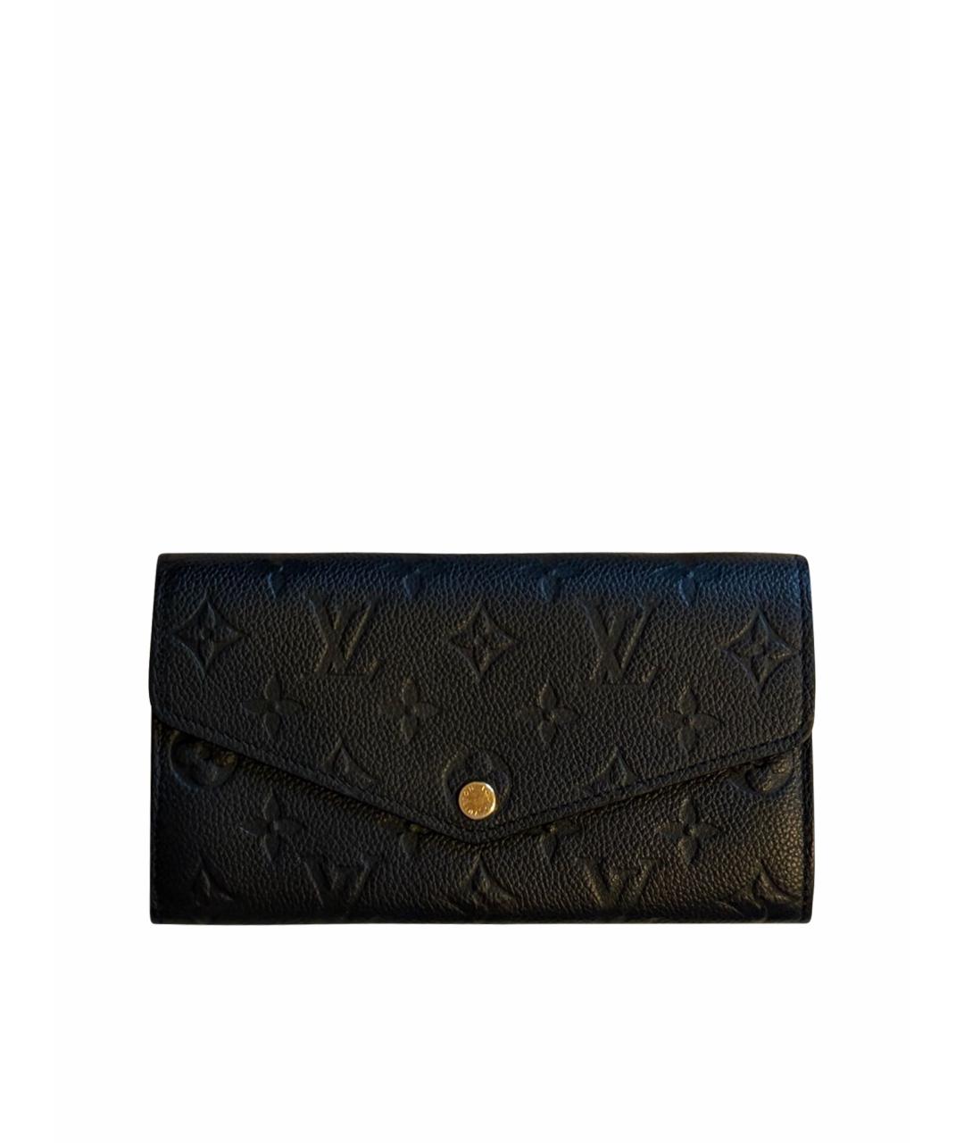 LOUIS VUITTON Черный кожаный кошелек, фото 1