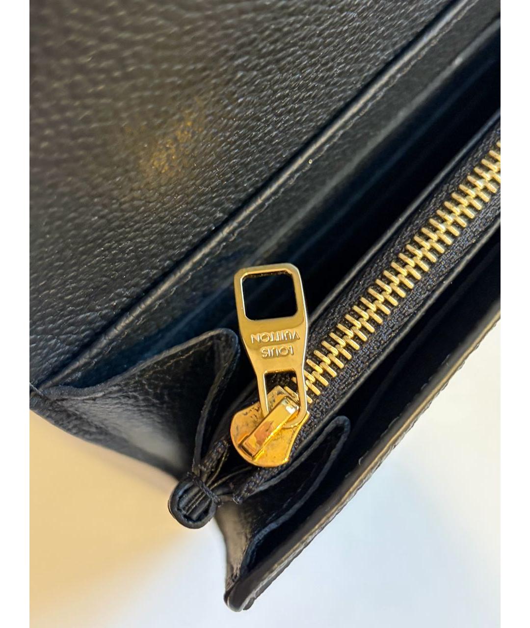 LOUIS VUITTON Черный кожаный кошелек, фото 4