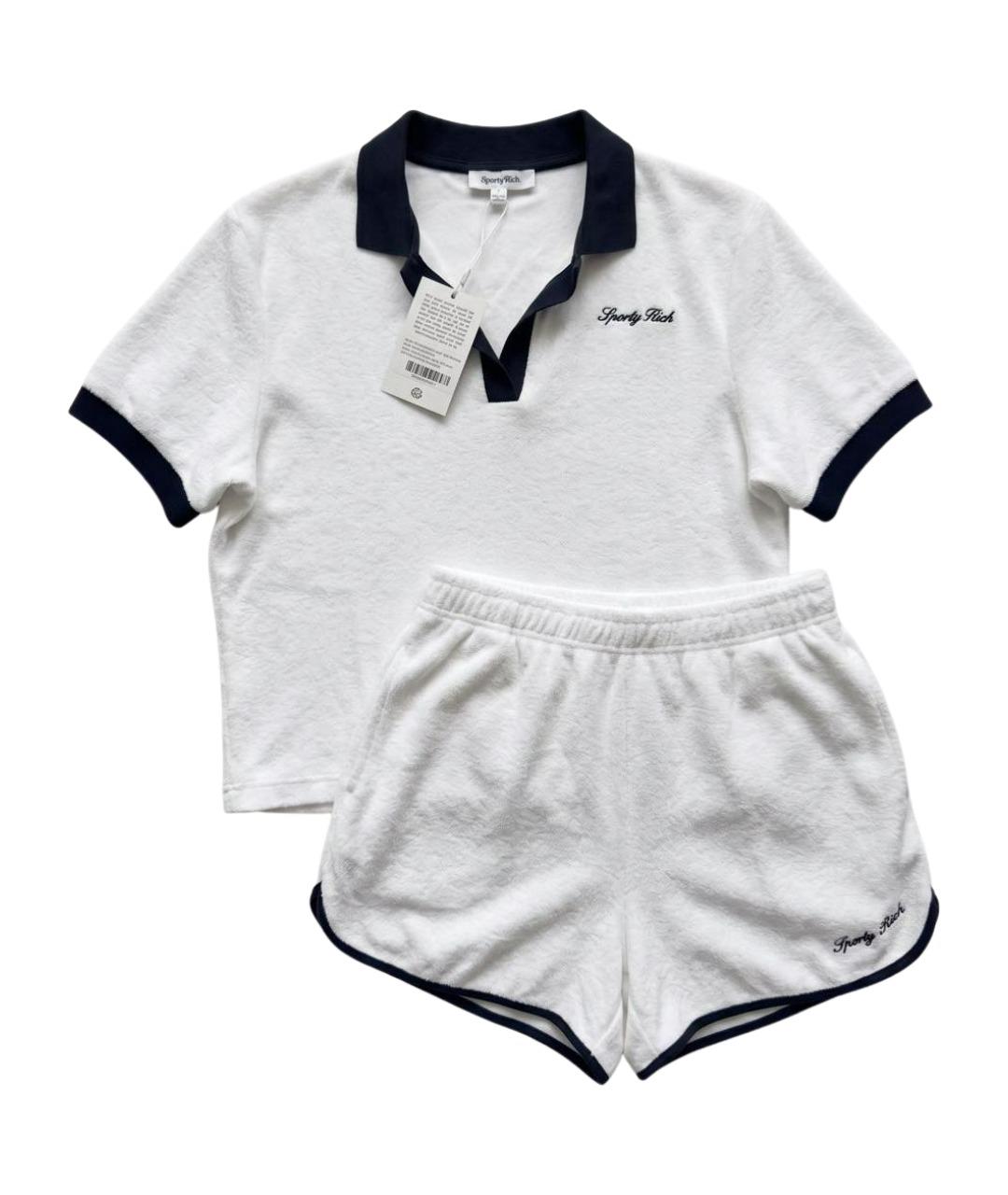 SPORTY AND RICH Белый хлопковый костюм с брюками, фото 1