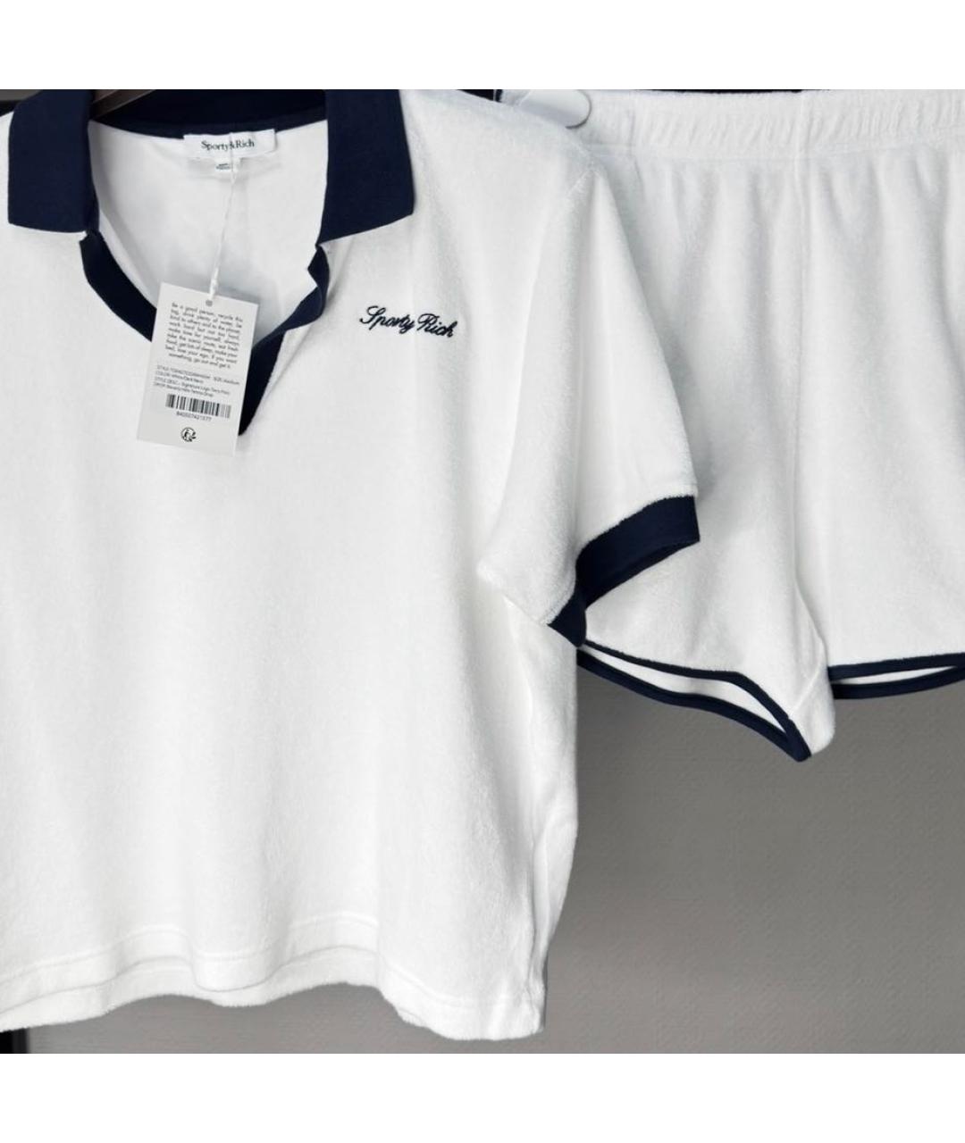 SPORTY AND RICH Белый хлопковый костюм с брюками, фото 3