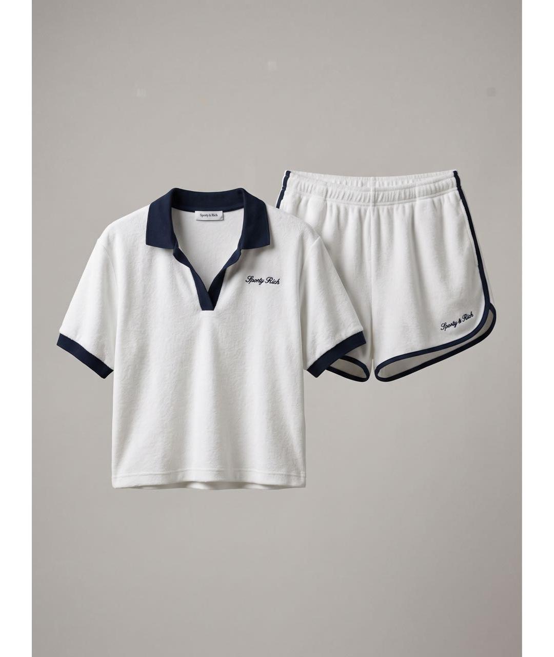 SPORTY AND RICH Белый хлопковый костюм с брюками, фото 2