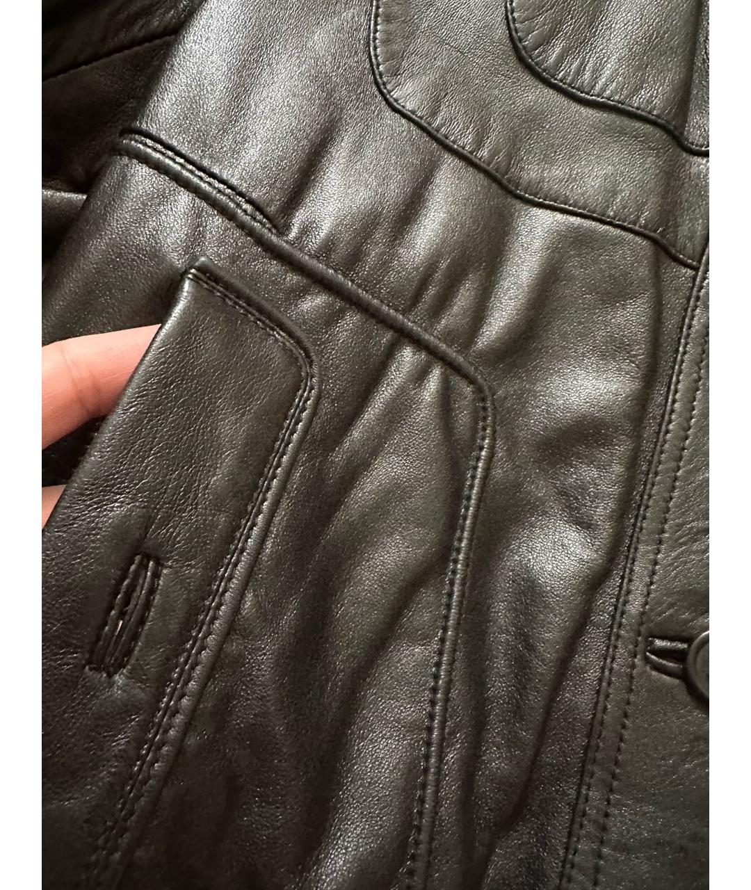 BALLY Черная кожаная куртка, фото 3