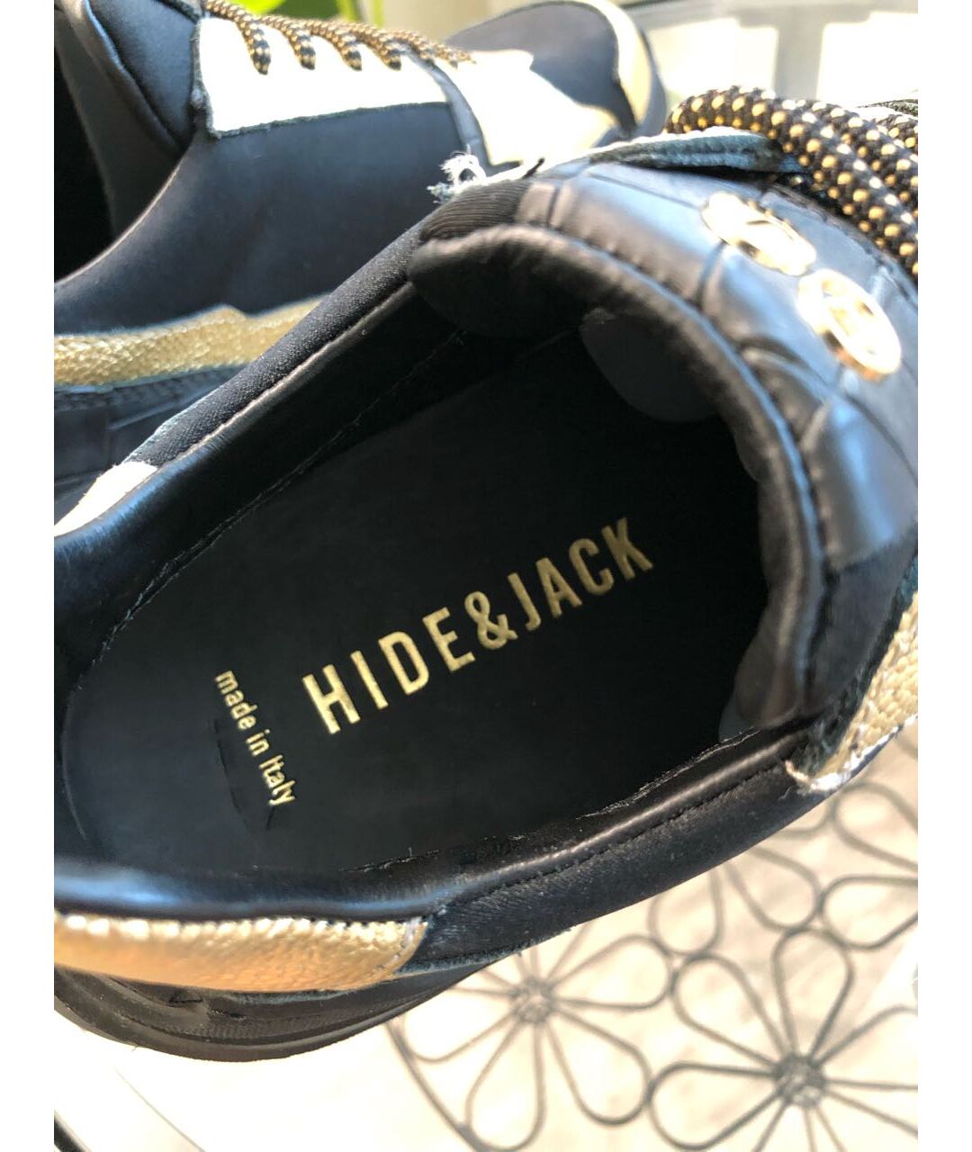 HIDE & JACK Черные кожаные кроссовки, фото 3
