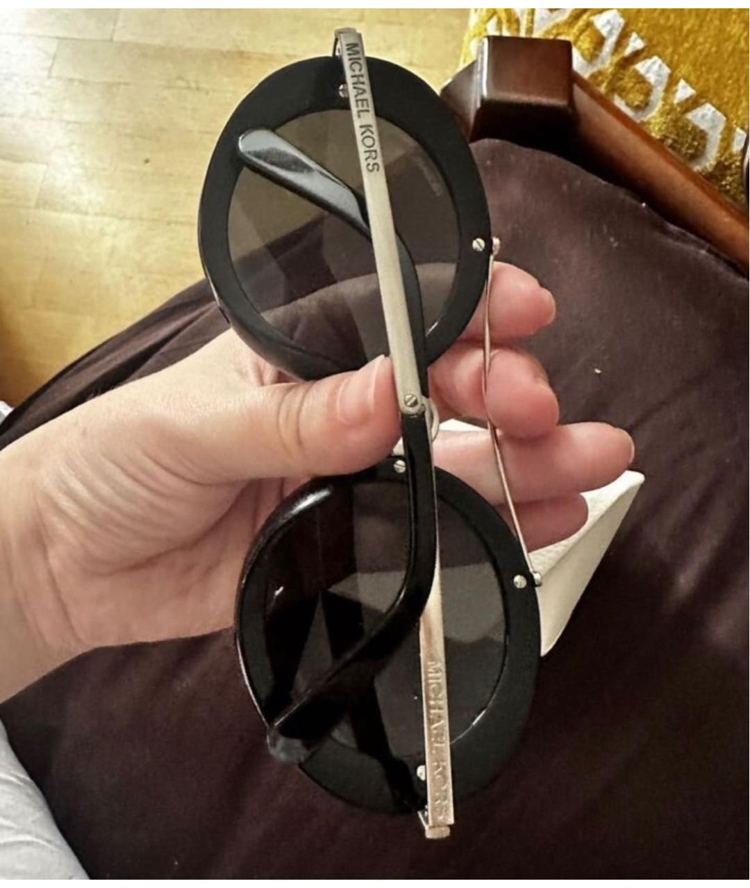 MICHAEL KORS Черные металлические солнцезащитные очки, фото 3