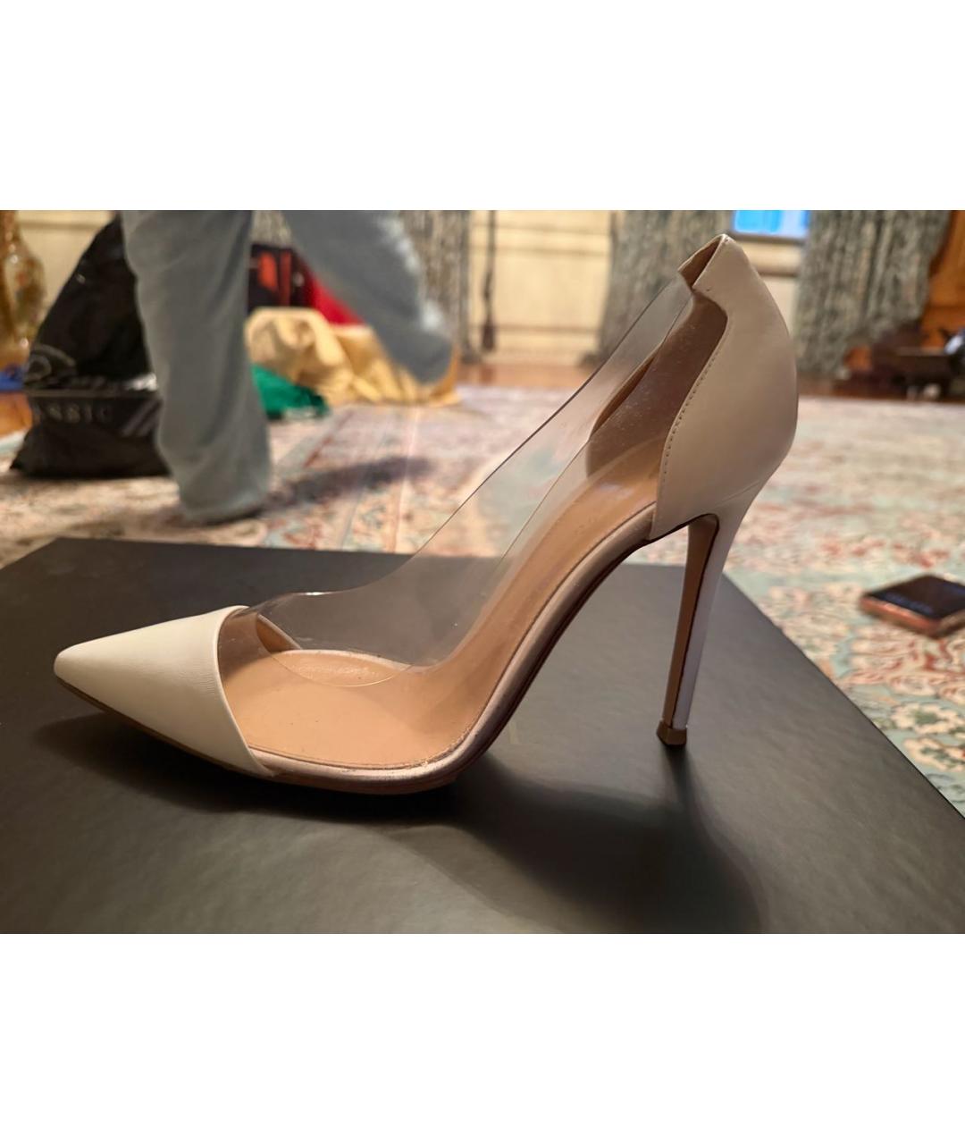 GIANVITO ROSSI Белые кожаные туфли, фото 3