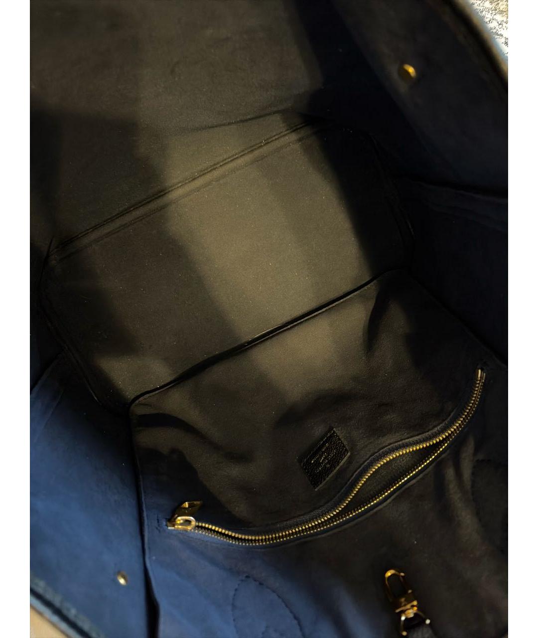 LOUIS VUITTON Черная кожаная сумка тоут, фото 4
