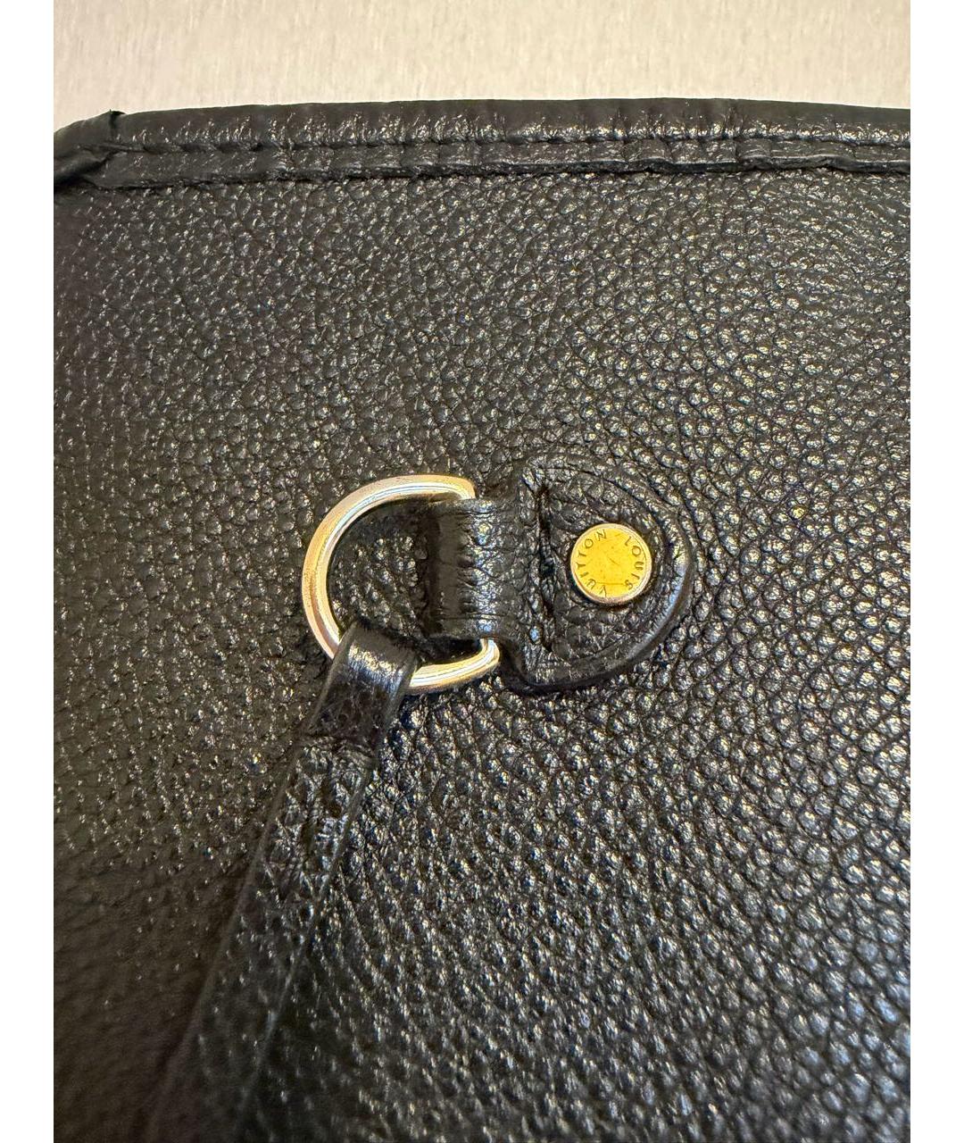 LOUIS VUITTON Черная кожаная сумка тоут, фото 5