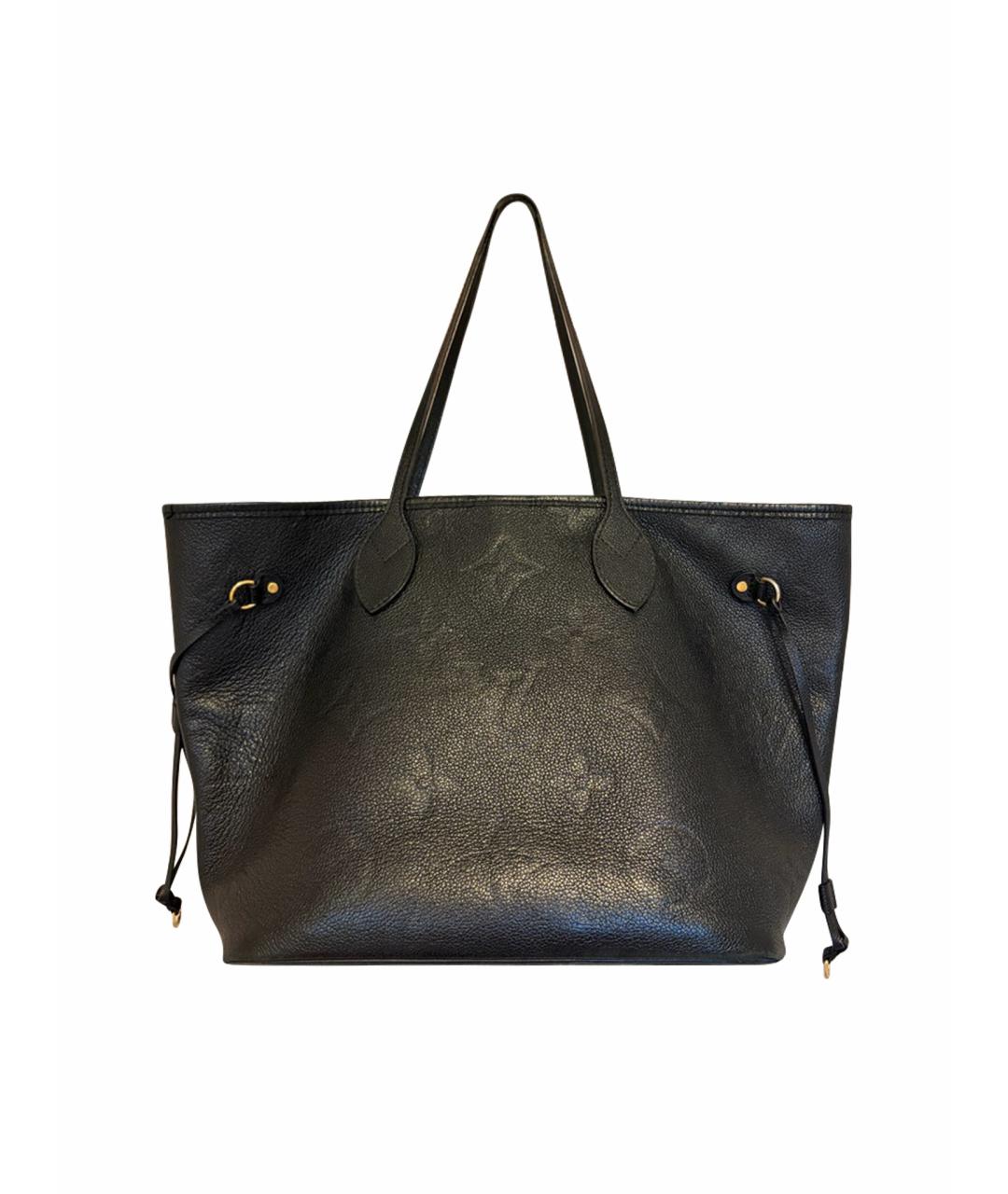 LOUIS VUITTON Черная кожаная сумка тоут, фото 1