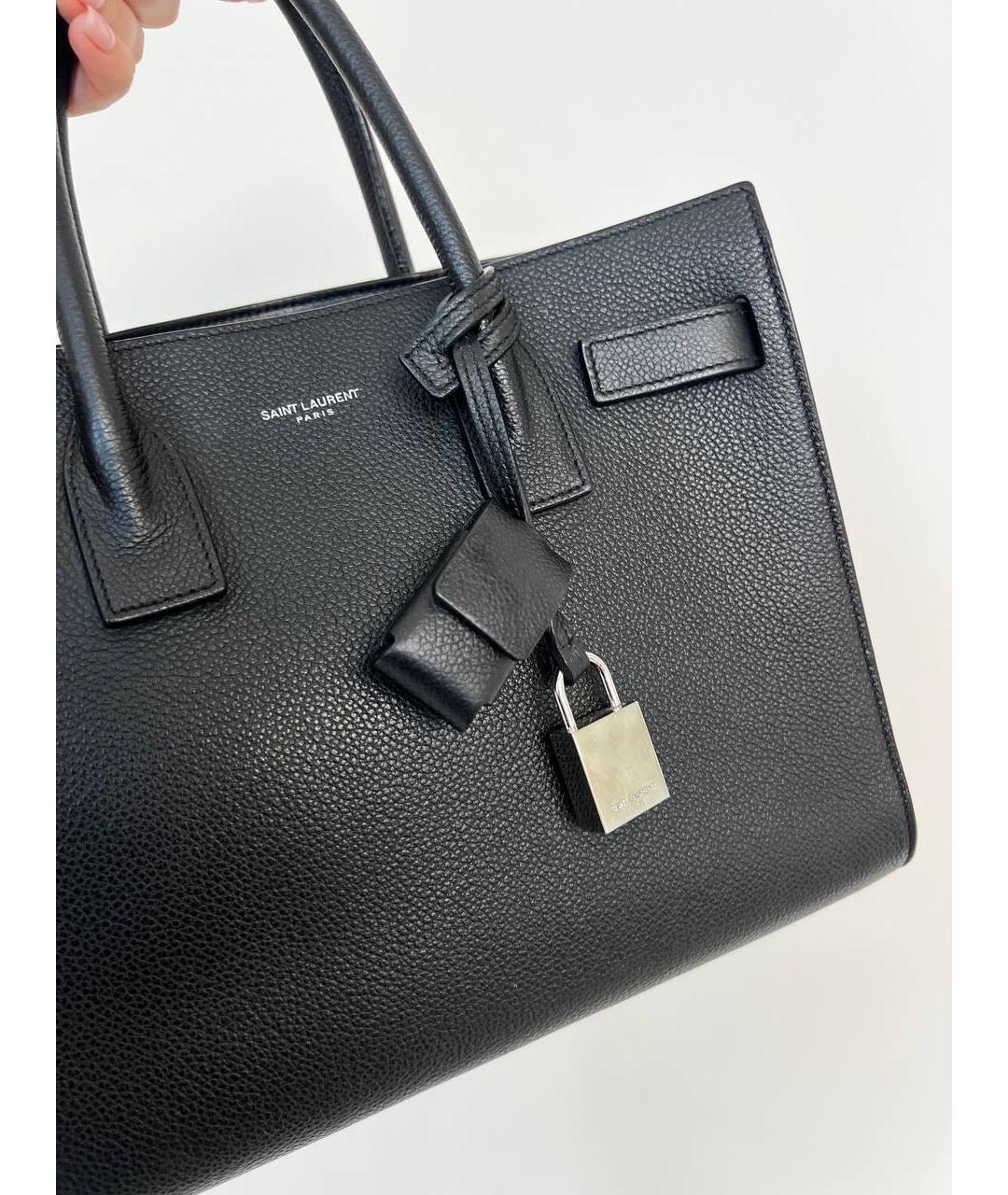 SAINT LAURENT Черная сумка тоут, фото 3