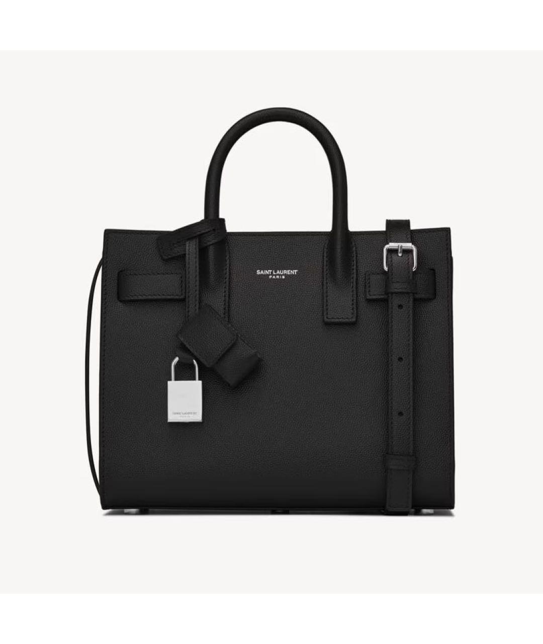 SAINT LAURENT Черная сумка тоут, фото 9