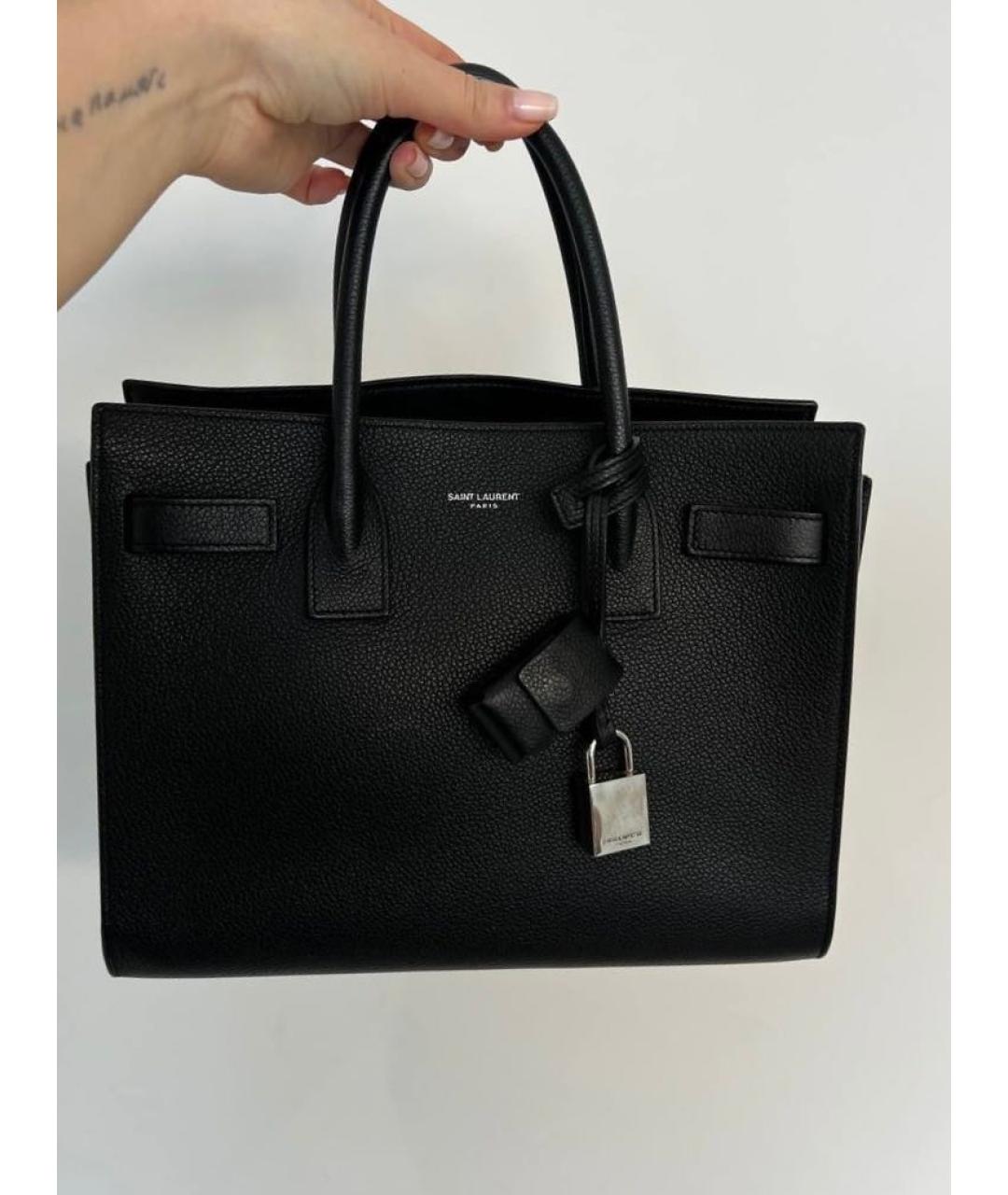 SAINT LAURENT Черная сумка тоут, фото 2