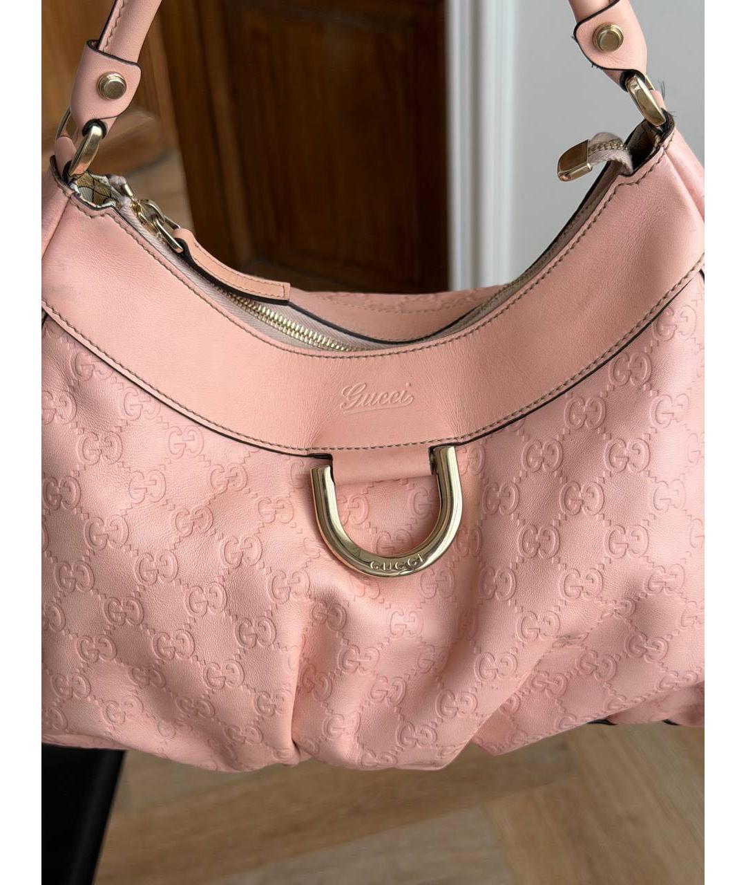 GUCCI Розовая кожаная сумка с короткими ручками, фото 6