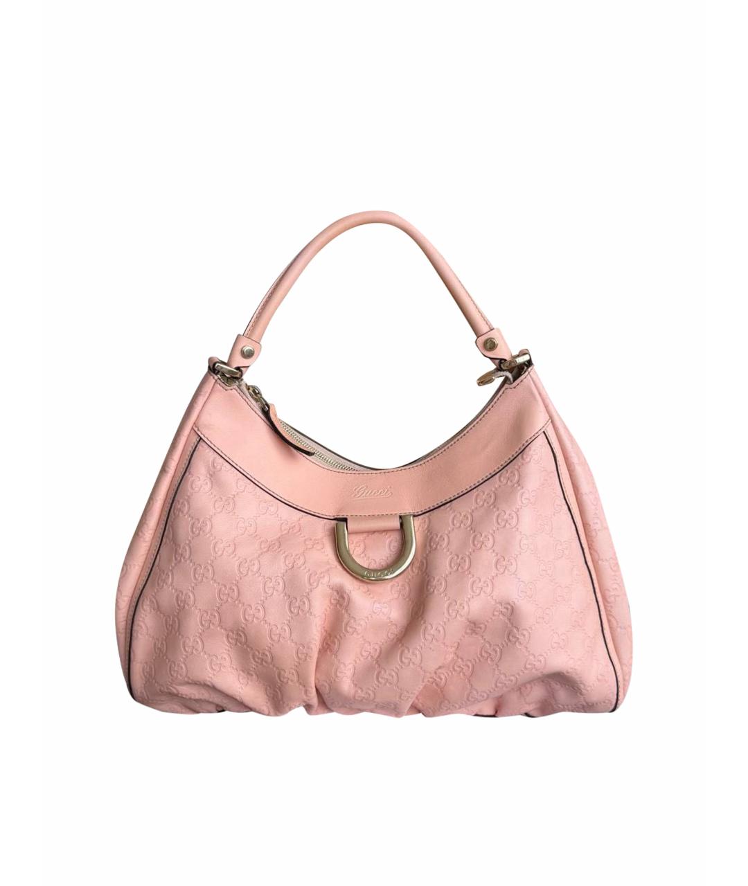 GUCCI Розовая кожаная сумка с короткими ручками, фото 1