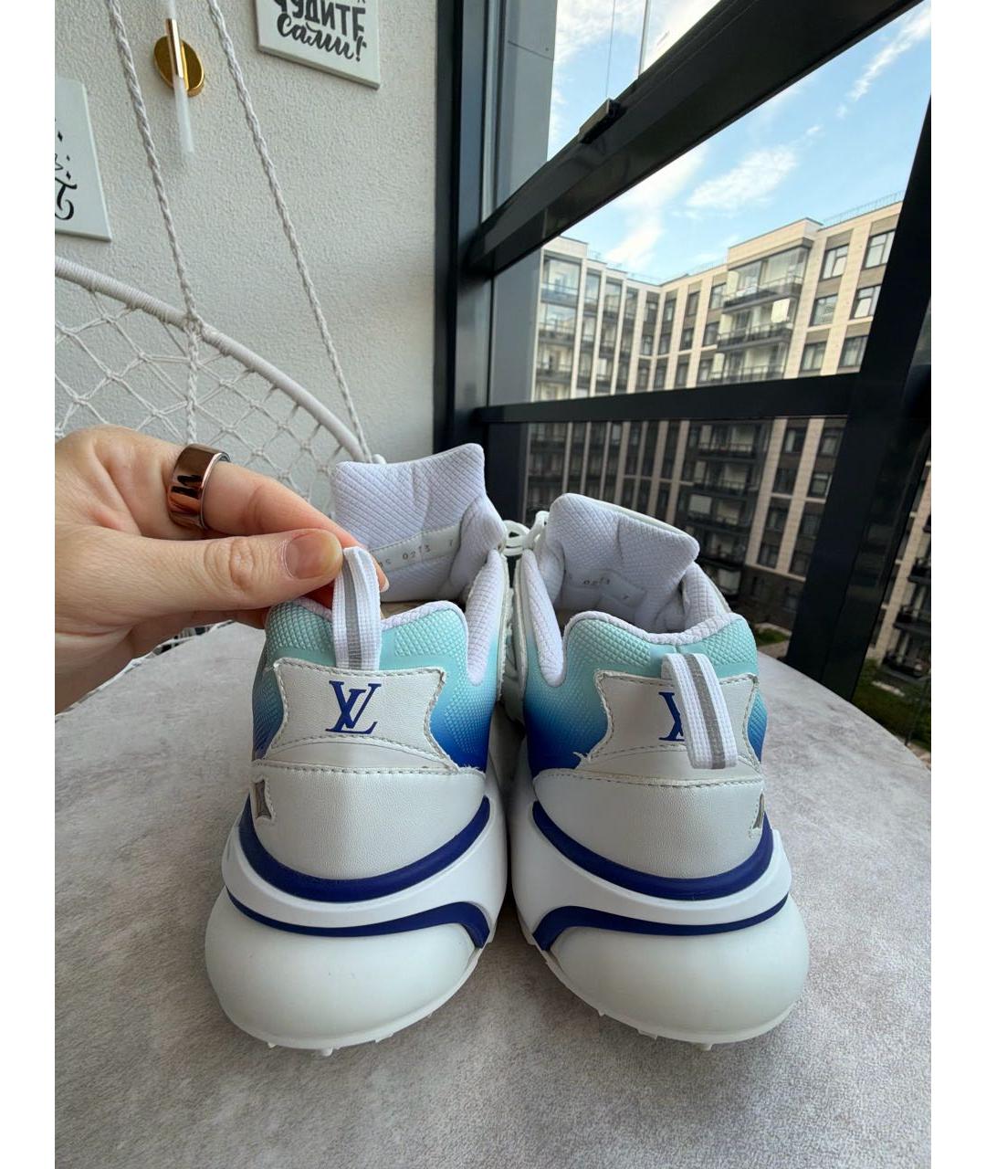 LOUIS VUITTON Белые текстильные высокие кроссовки / кеды, фото 4