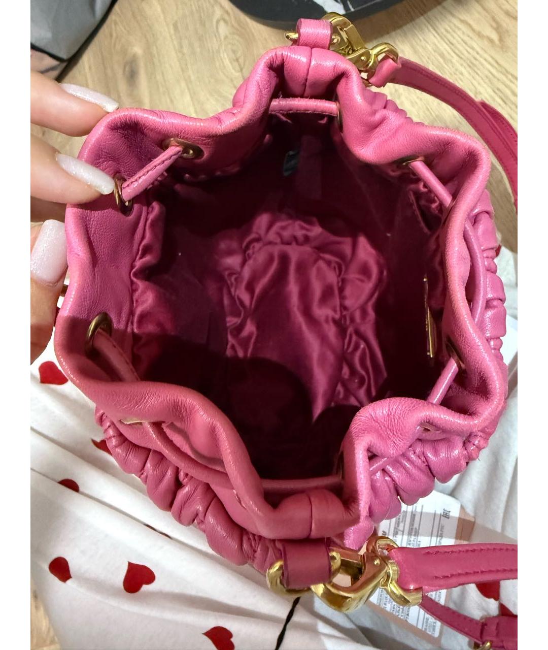 MIU MIU Фуксия кожаная сумка через плечо, фото 5