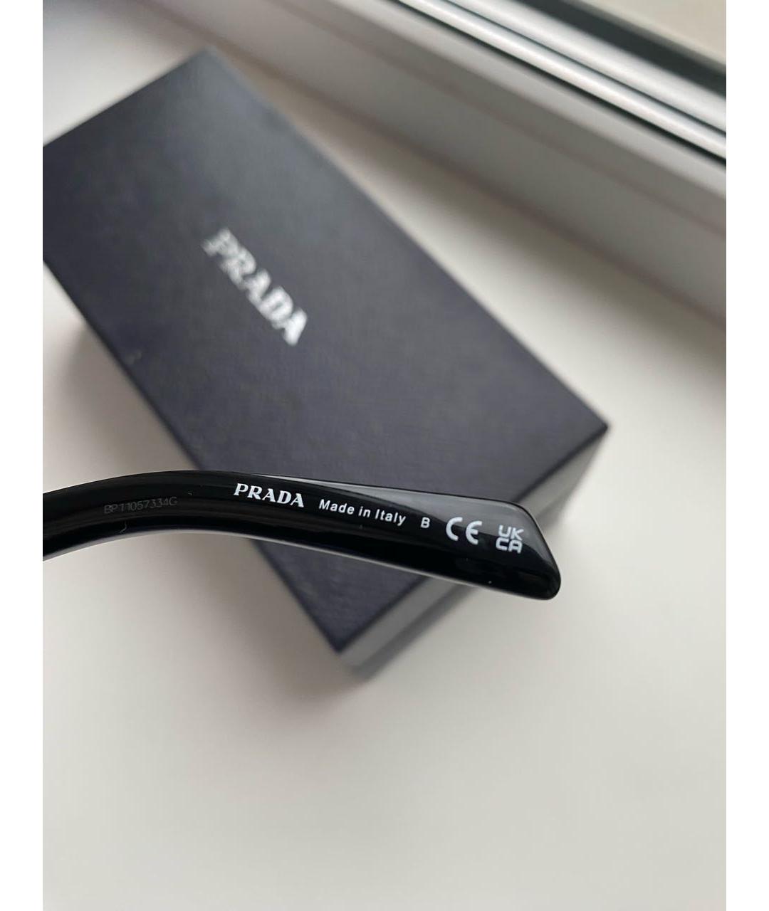 PRADA Черные пластиковые солнцезащитные очки, фото 4