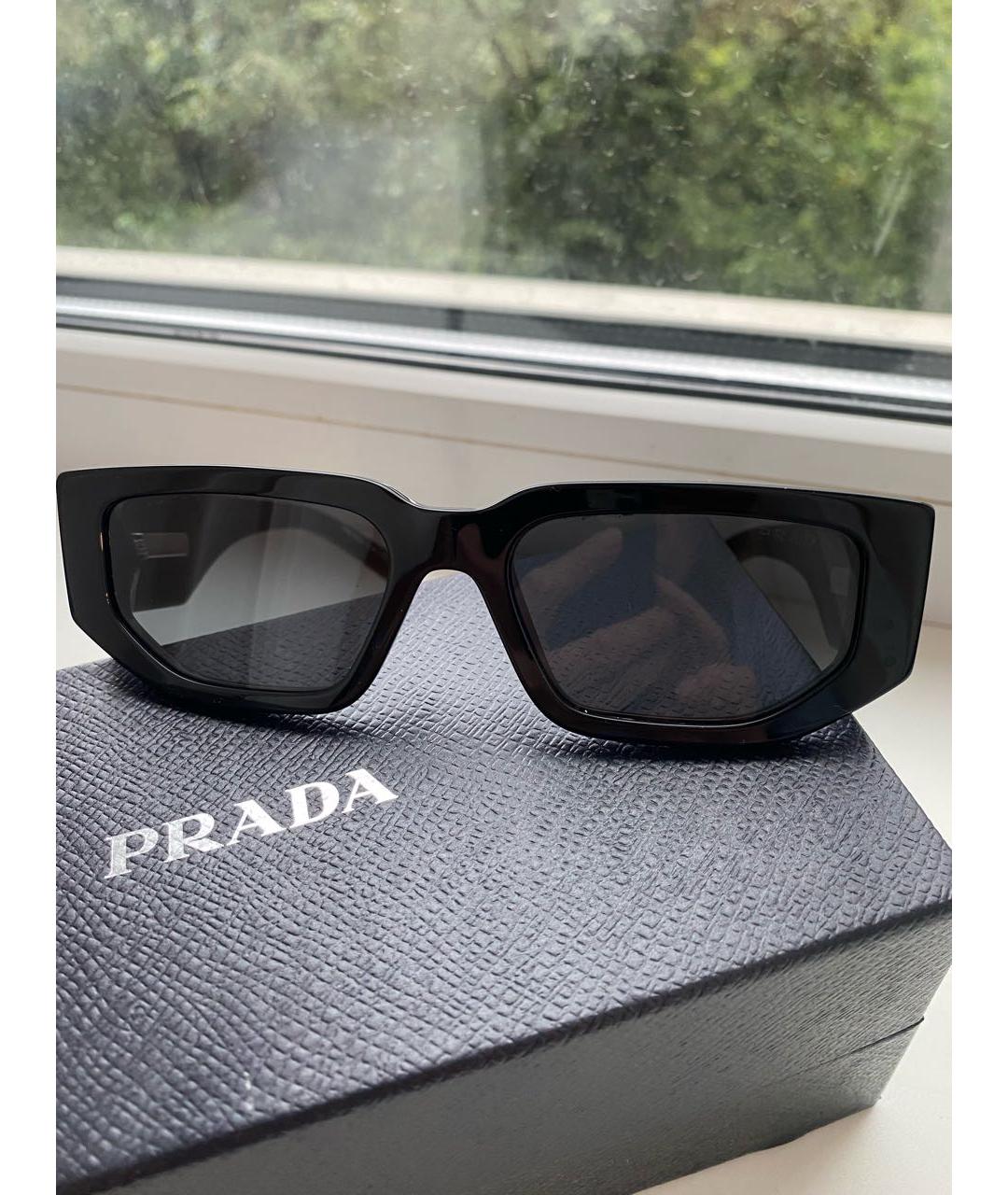 PRADA Черные пластиковые солнцезащитные очки, фото 7