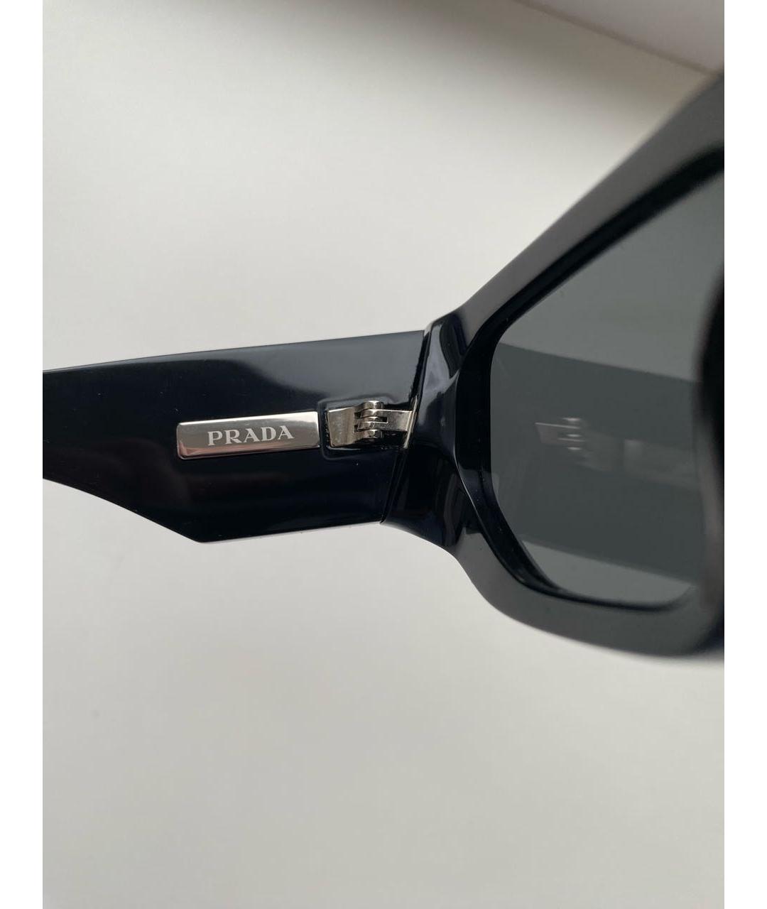 PRADA Черные пластиковые солнцезащитные очки, фото 8