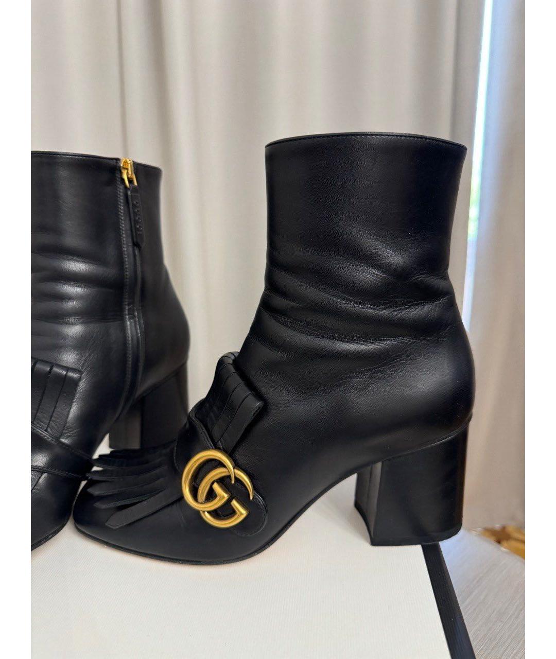 GUCCI Черные кожаные ботильоны, фото 4