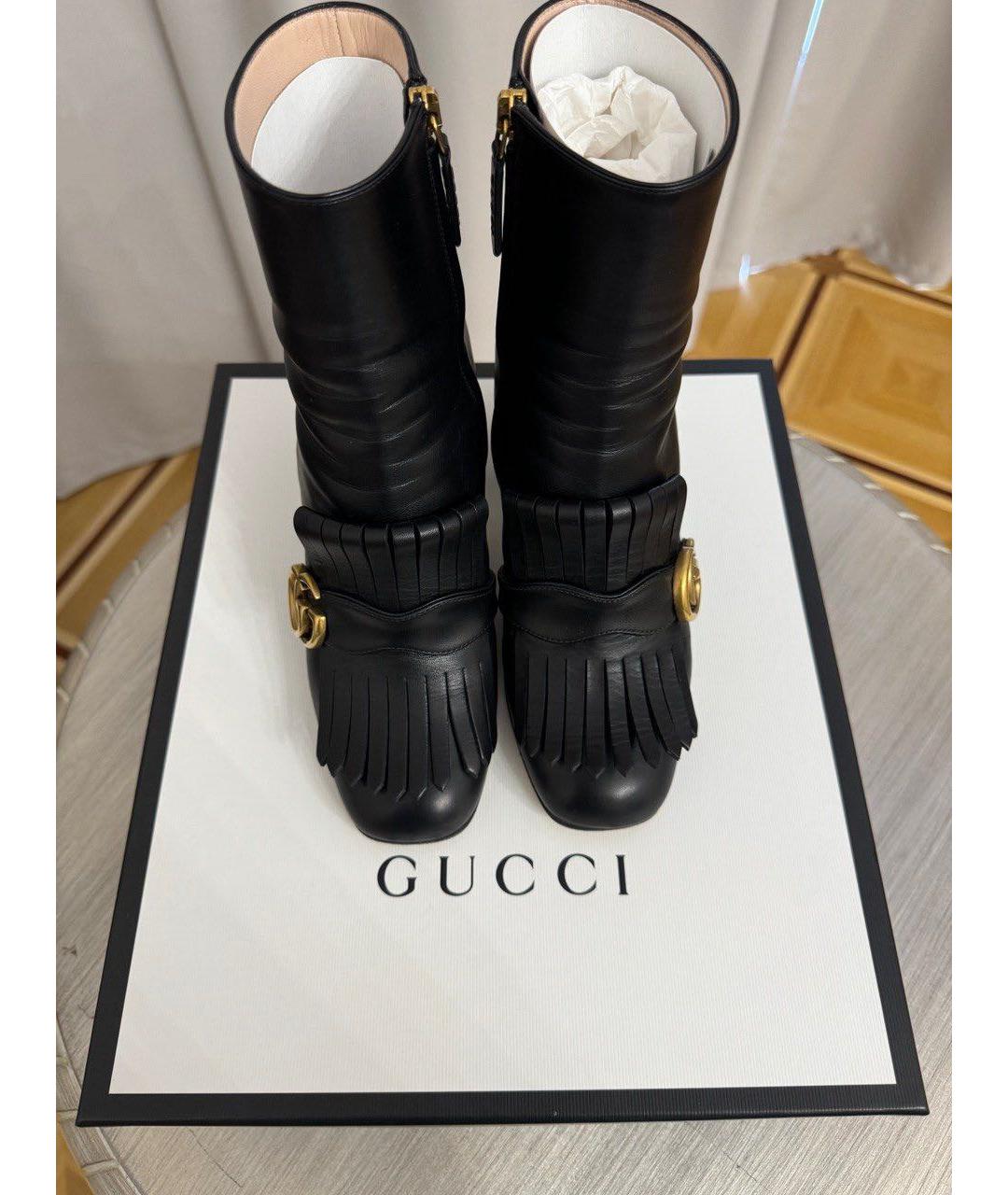GUCCI Черные кожаные ботильоны, фото 2