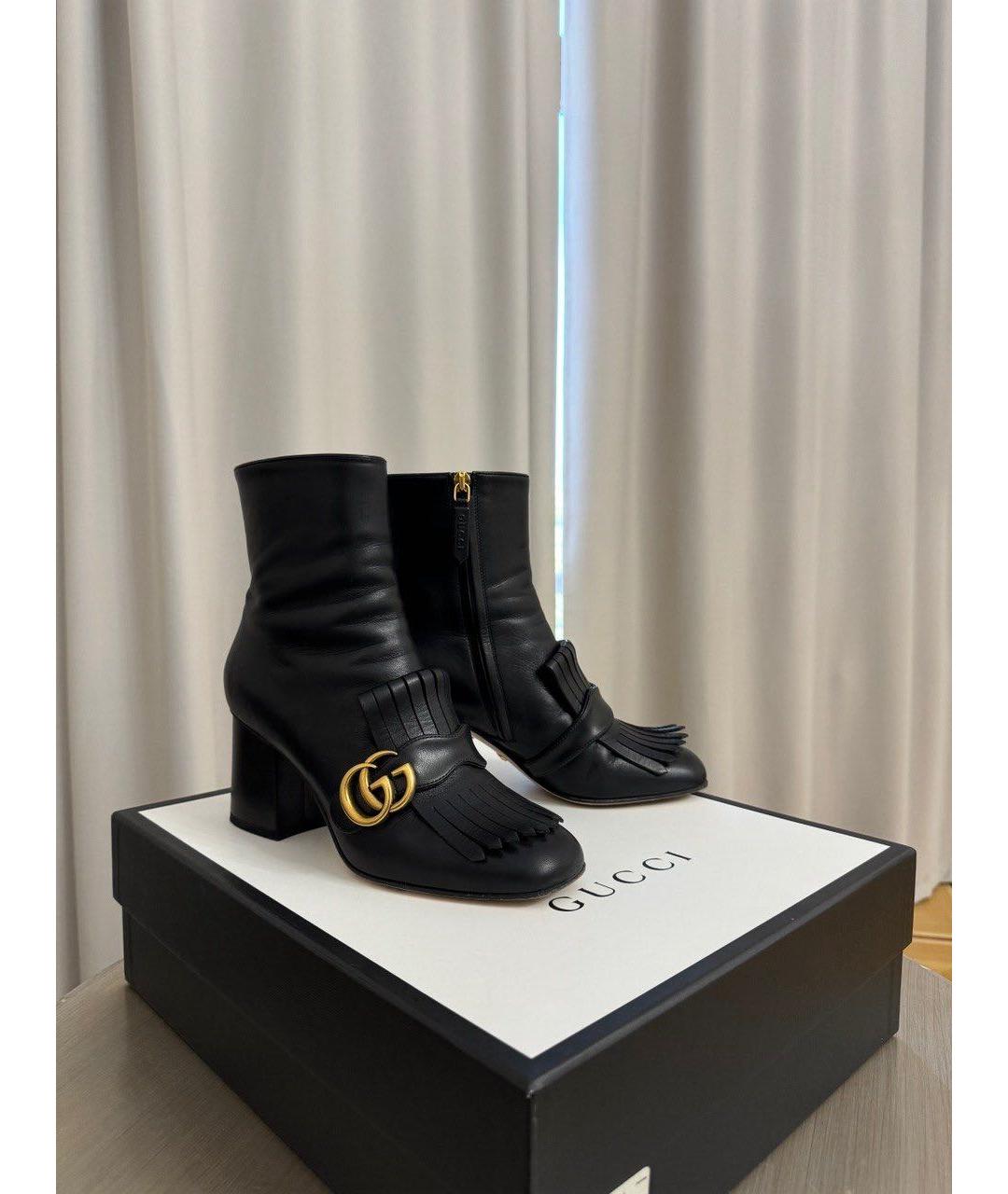 GUCCI Черные кожаные ботильоны, фото 3