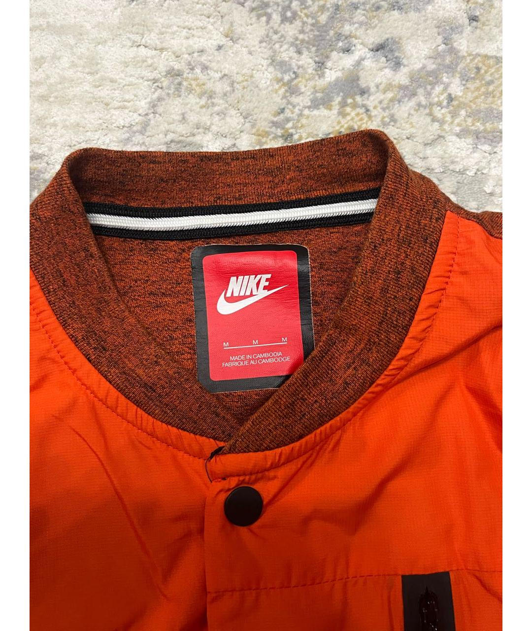 NIKE Оранжевое хлопко-полиэстеровое поло с коротким рукавом, фото 3