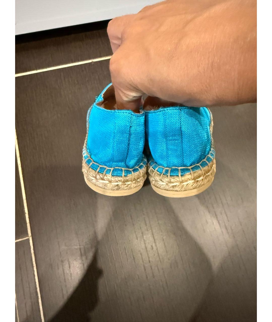 BABY DIOR Бирюзовые текстильные лоферы и мокасины, фото 4