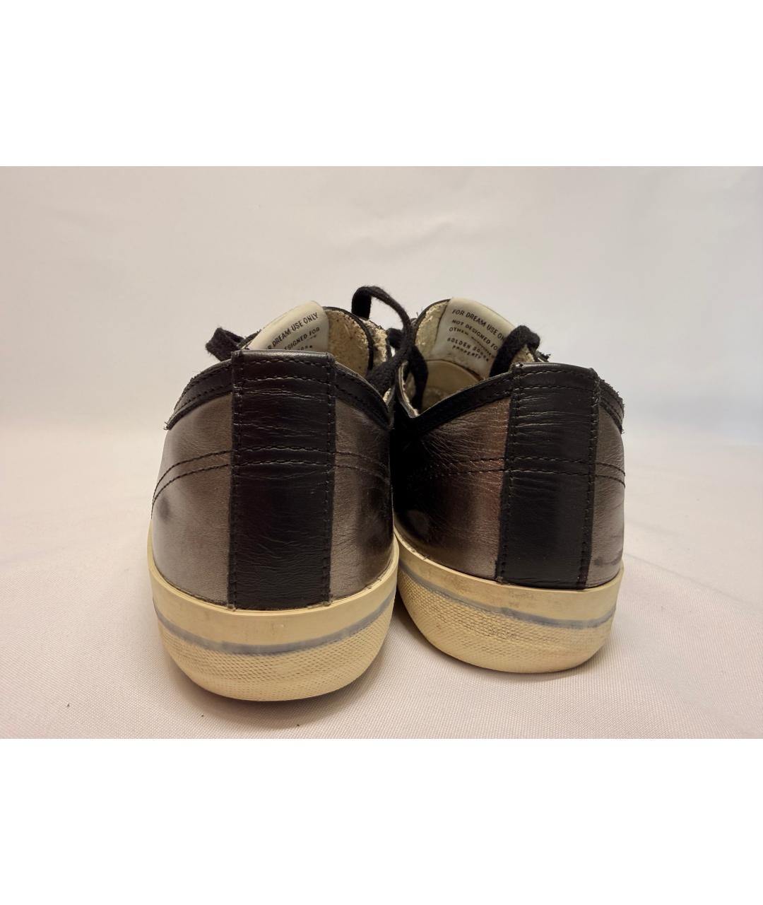 GOLDEN GOOSE Серебряные кожаные кеды, фото 6
