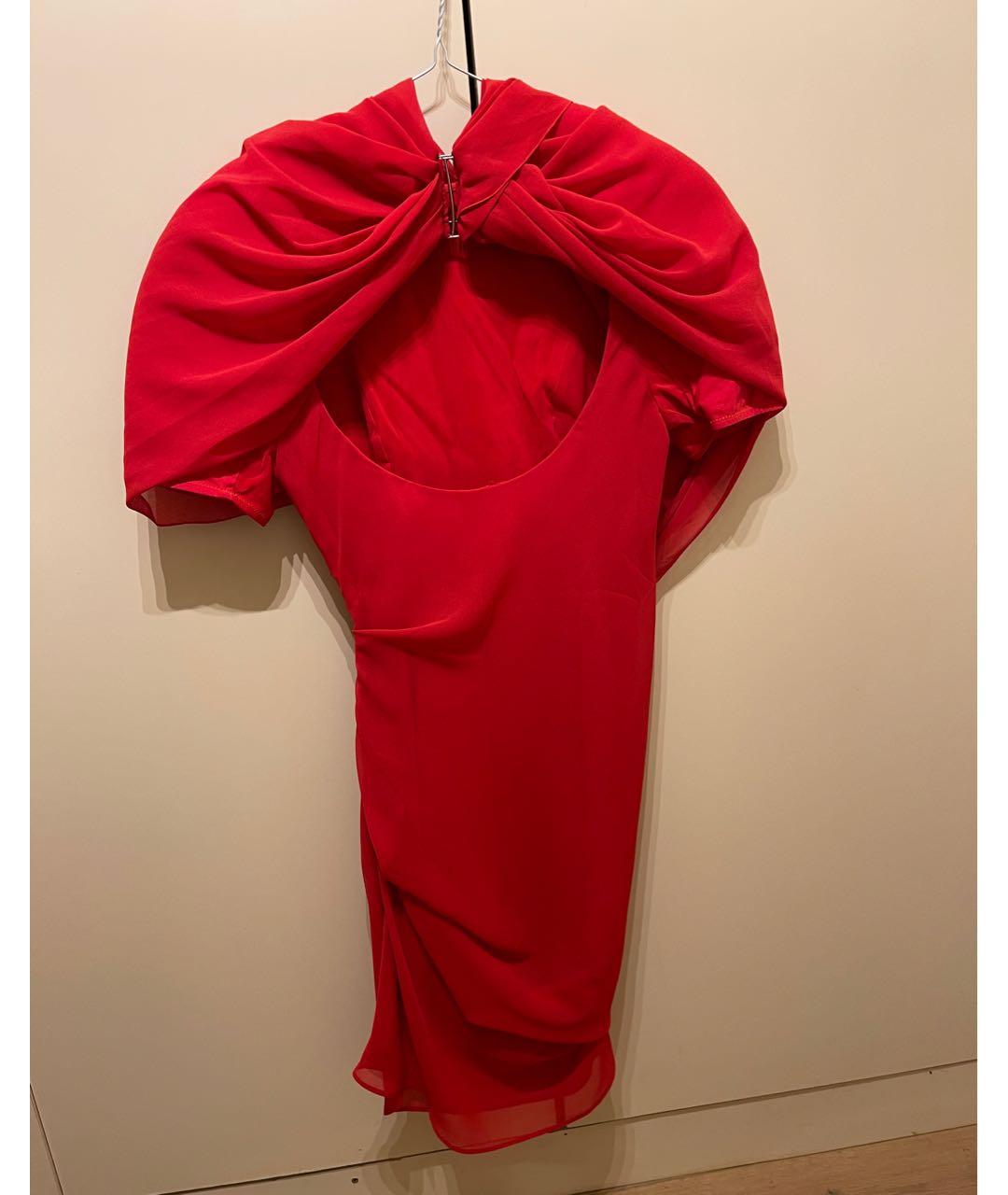 JACQUEMUS Красное вискозное коктейльное платье, фото 2