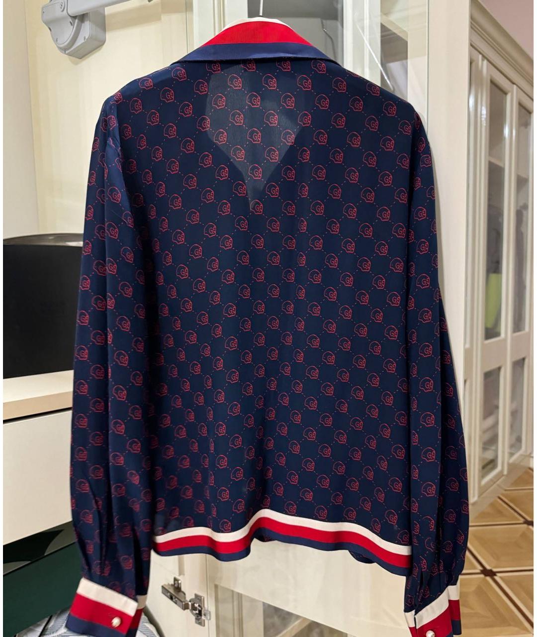 GUCCI Синяя шелковая рубашка, фото 2